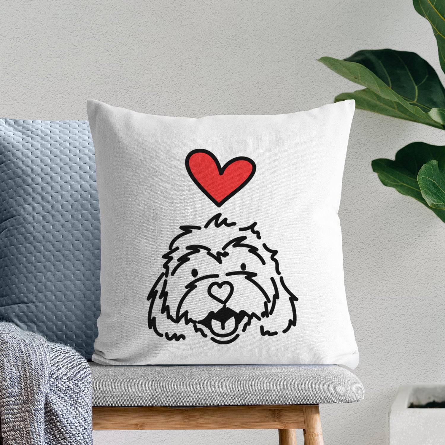 Love Always Cavachon - Harry - Throw Pillow Cover