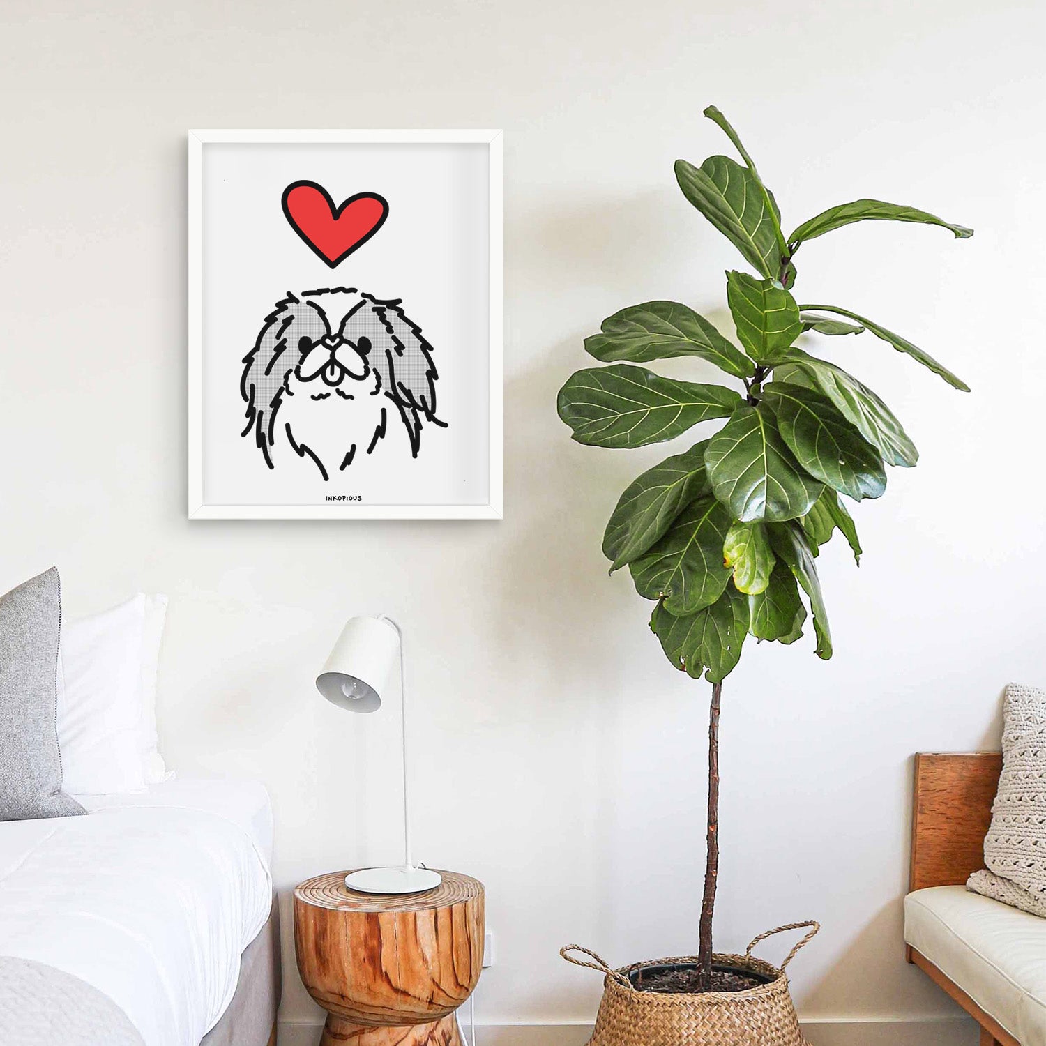 Love Always Japanese Chin - Macha Art Print