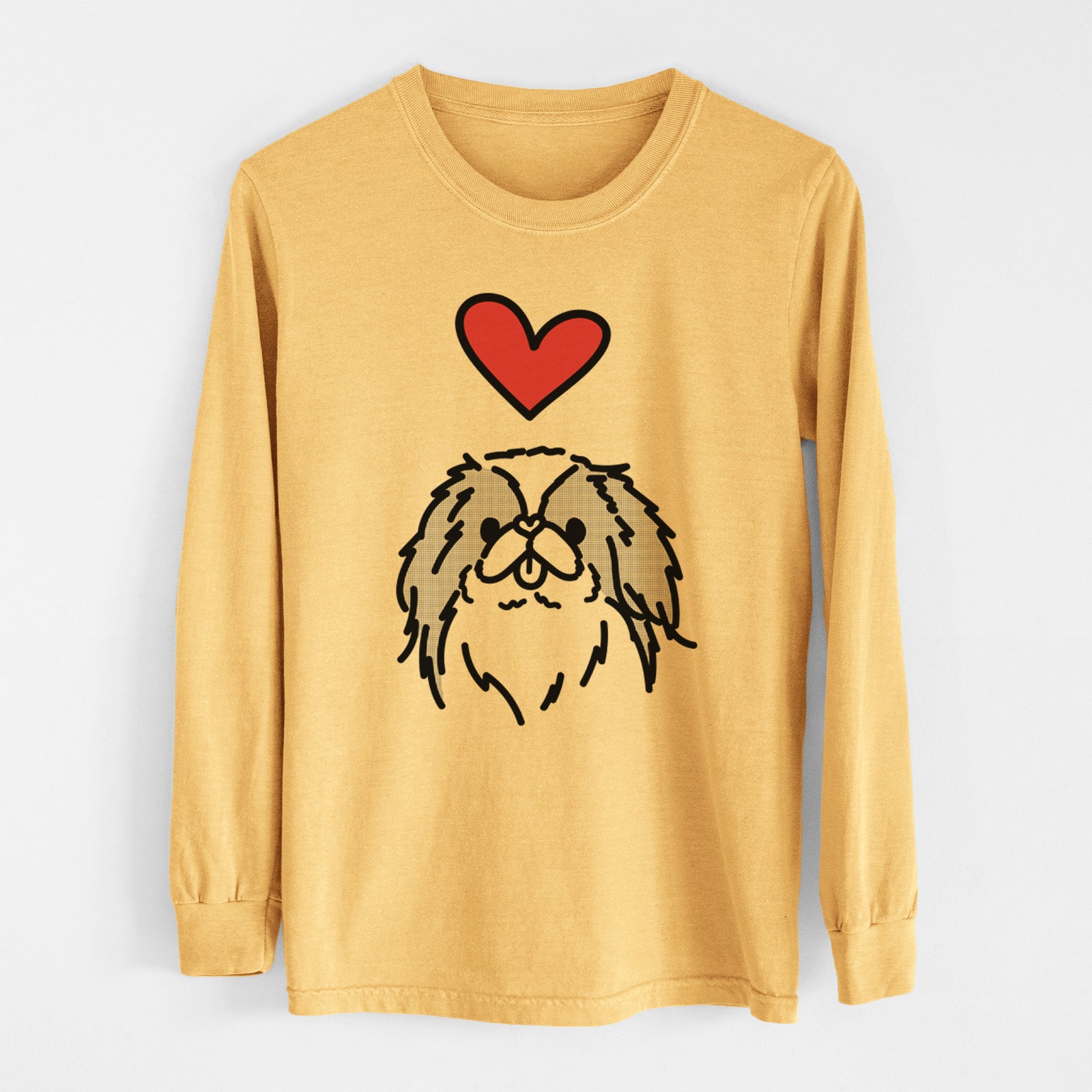 Love Always Japanese Chin - Macha - Heavyweight 100% Cotton Long Sleeve