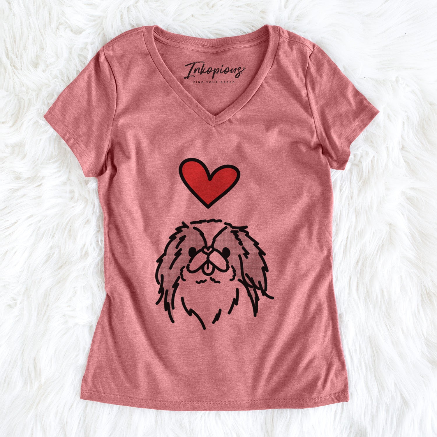 Love Always Japanese Chin - Macha - Women's Perfect V-neck Shirt