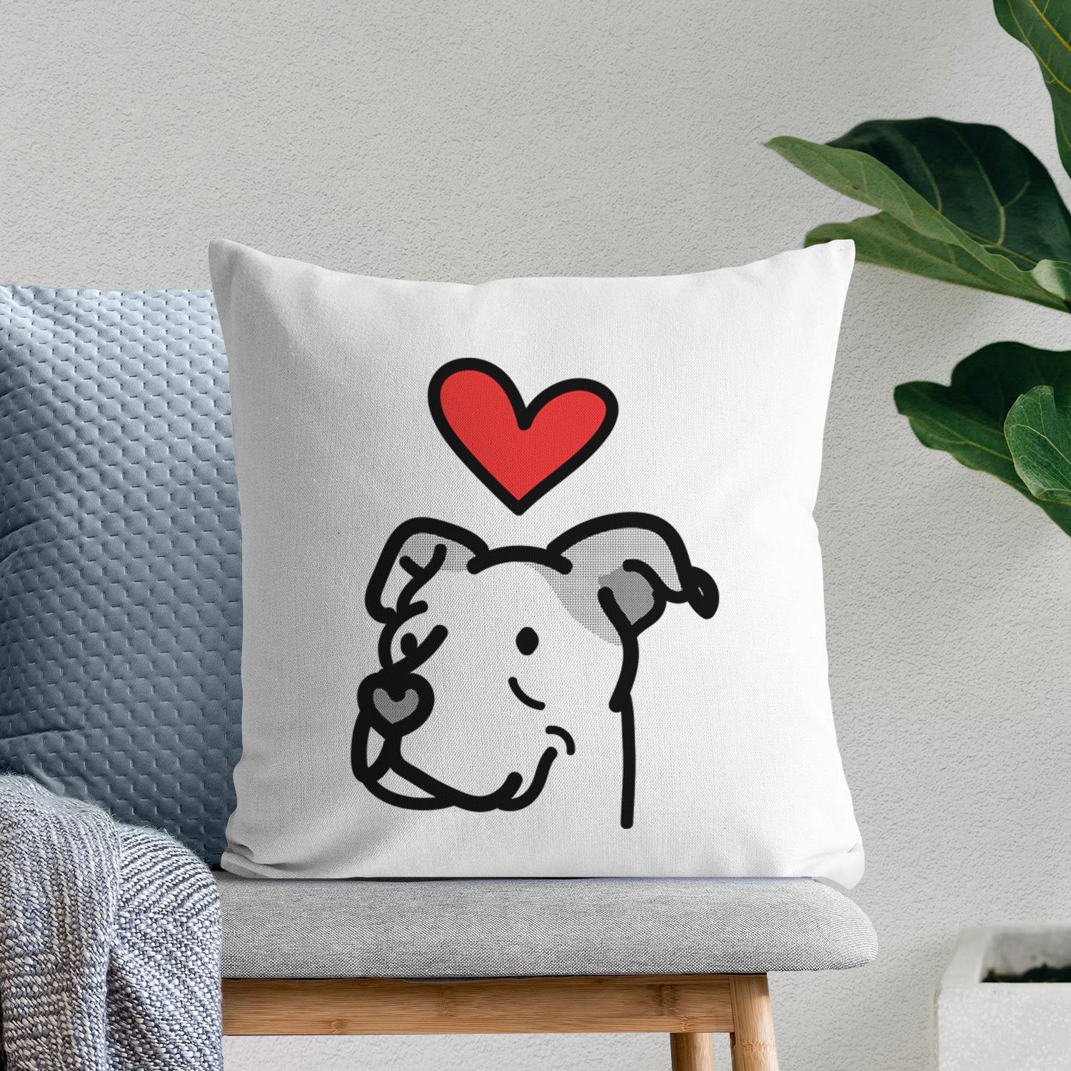 Love Always Pitbull Mix - Mr. Sir - Throw Pillow Cover