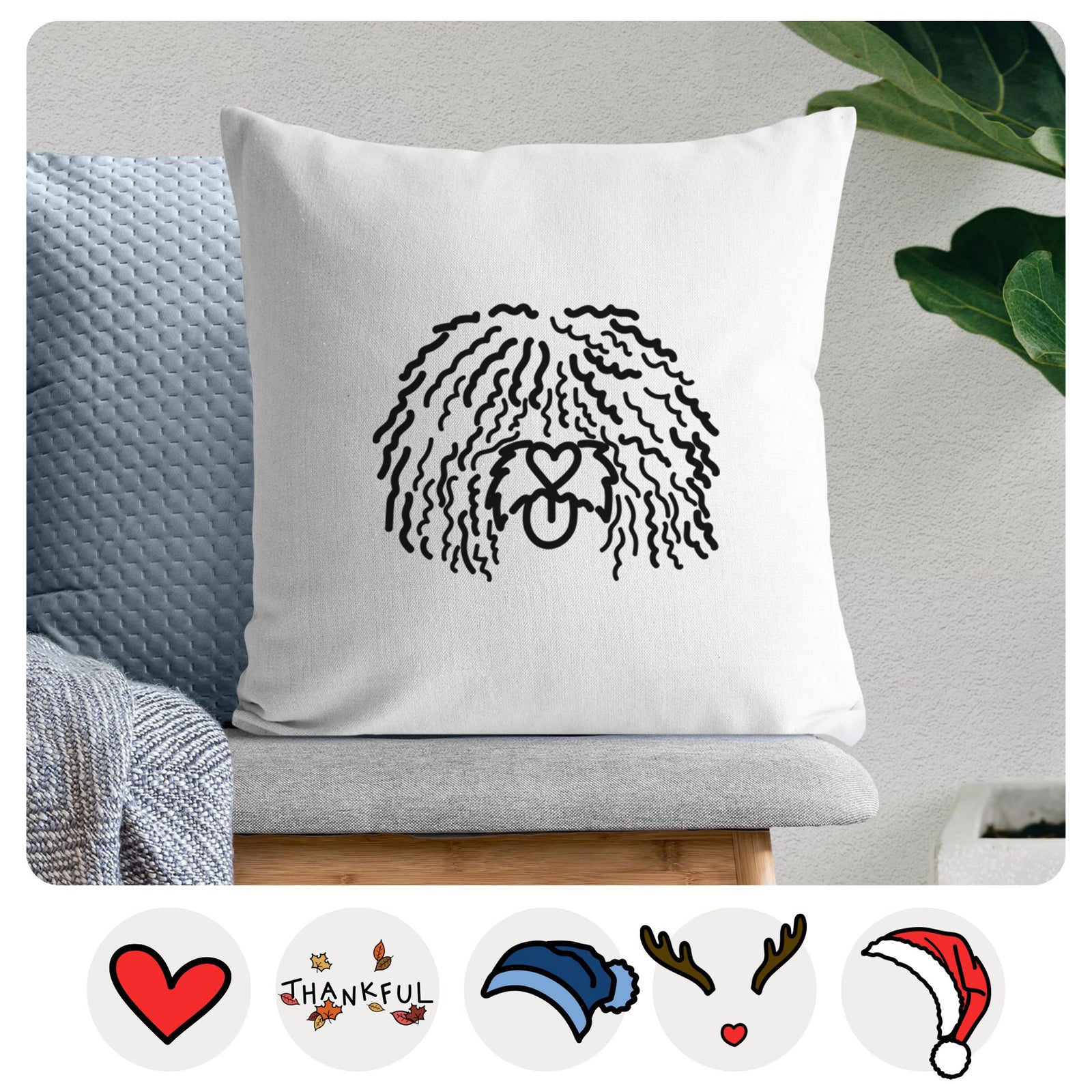 Love Always Spanish Water Dog - Alba - Throw Pillow Cover