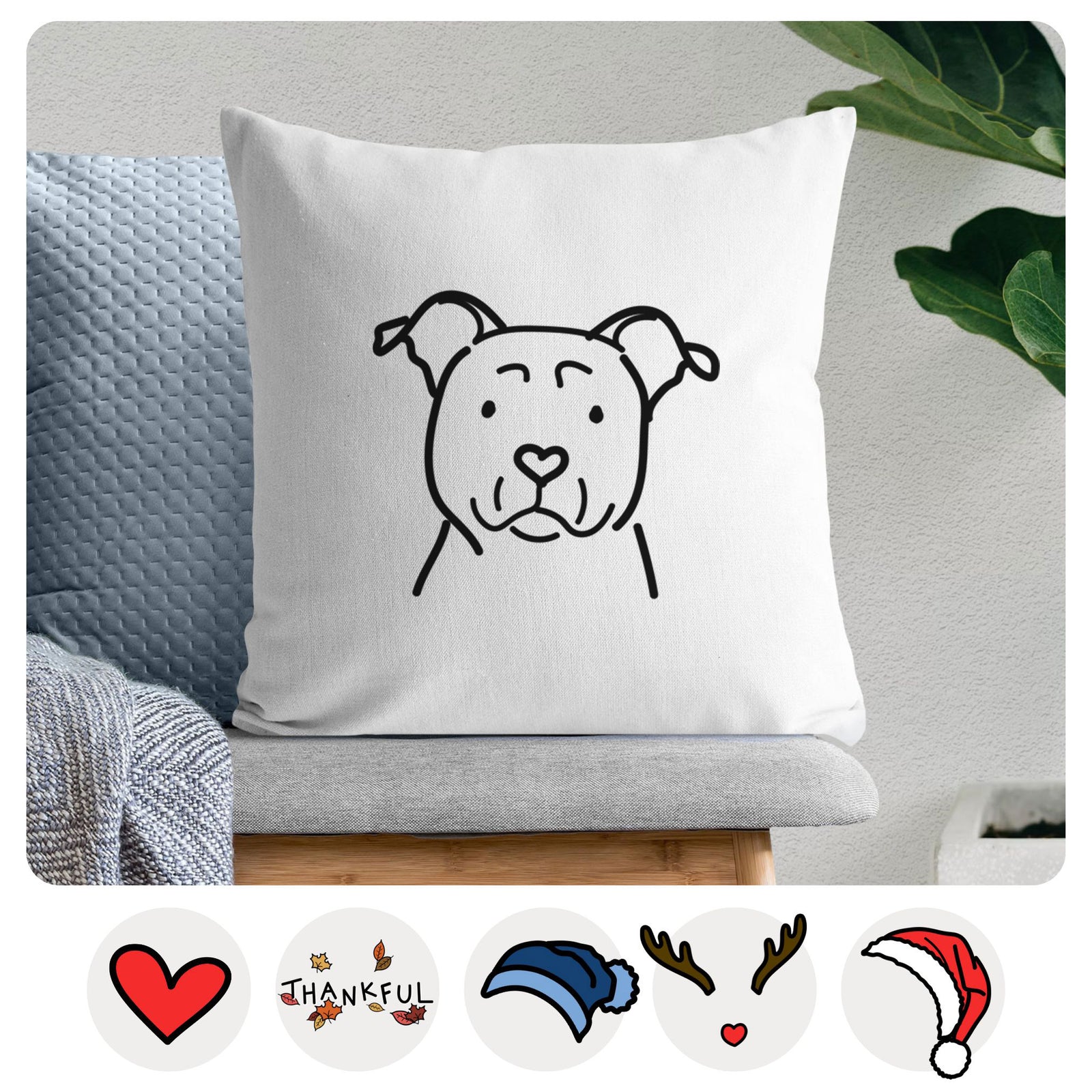Love Always American Staffordshire Terrier - Throw Pillow Cover