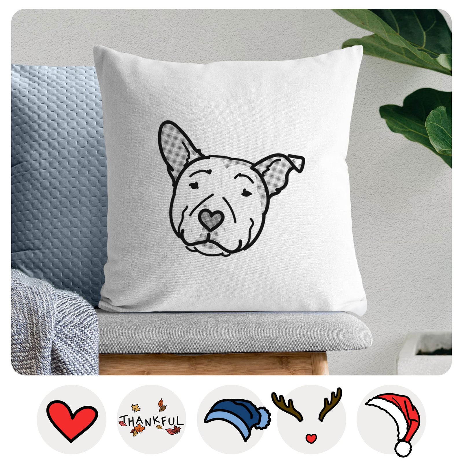 Love Always Pitbull - Archer - Throw Pillow Cover