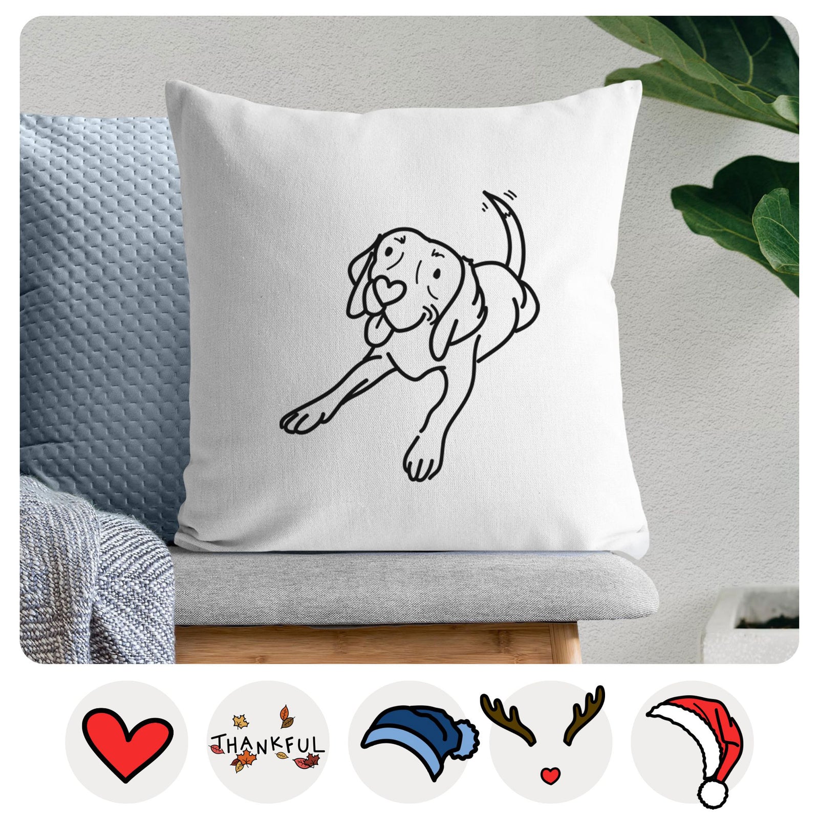 Love Always Beagle - Bagel - Throw Pillow Cover