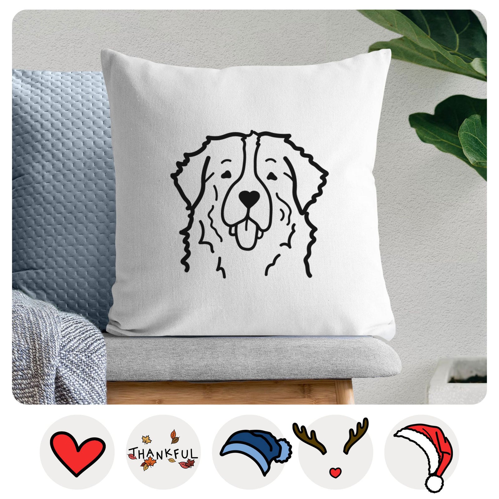 Love Always Bernese Mountain Dog - Throw Pillow Cover