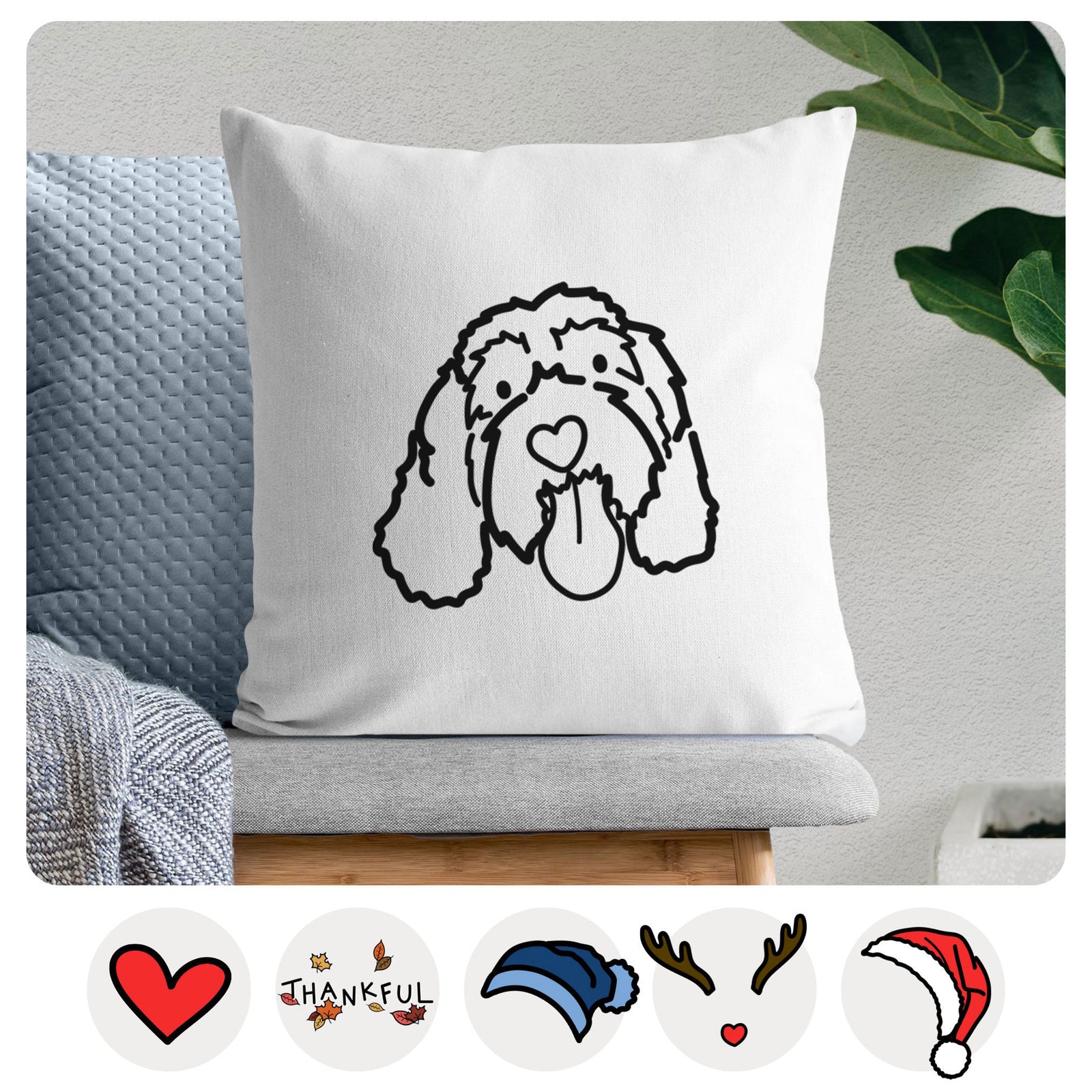 Love Always Portguese Water Dog - Bo - Throw Pillow Cover