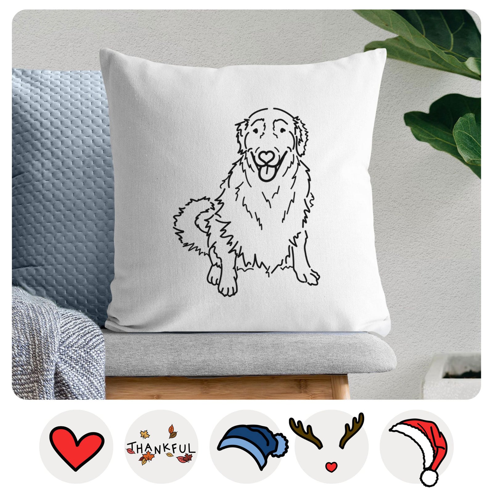 Love Always Golden Retriever - Daisy - Throw Pillow Cover