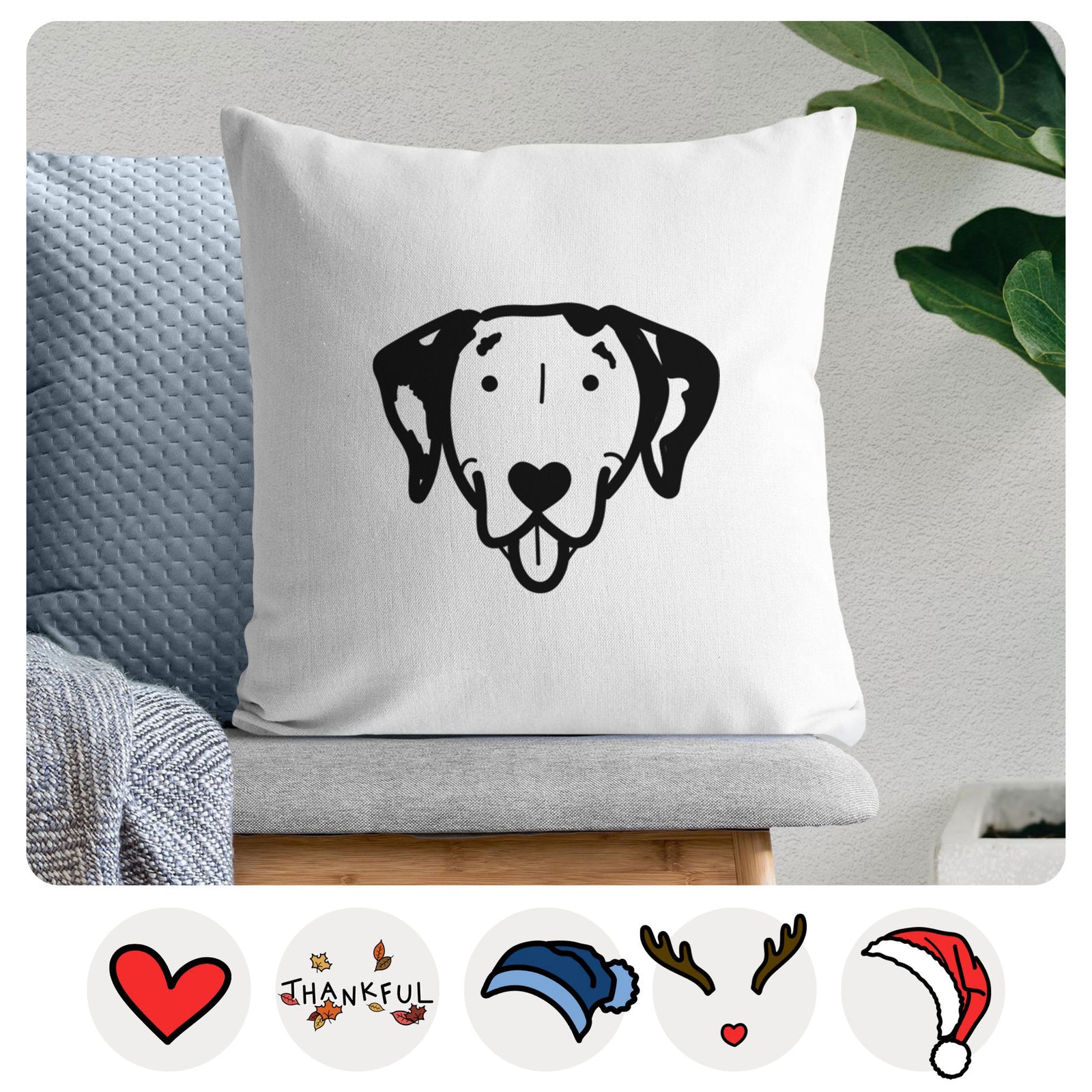 Love Always Dalmatian - Throw Pillow Cover