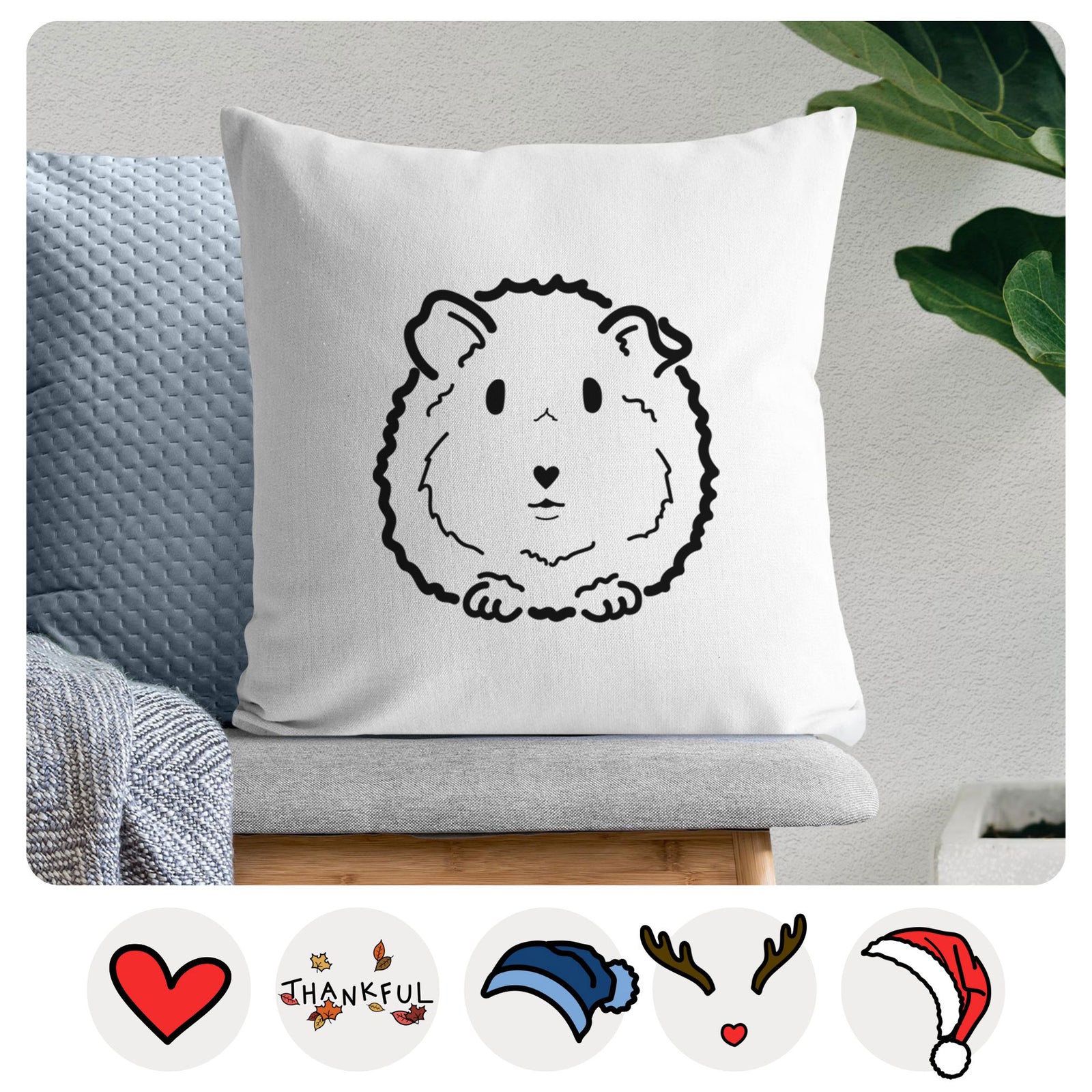 Love Always Guinea Pig - Duke - Throw Pillow Cover