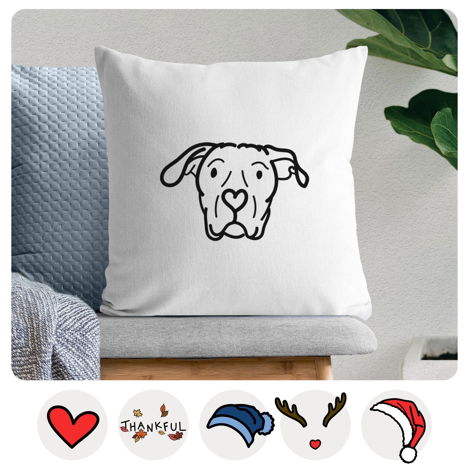 Love Always Dogo Argentino - Genevieve - Throw Pillow Cover