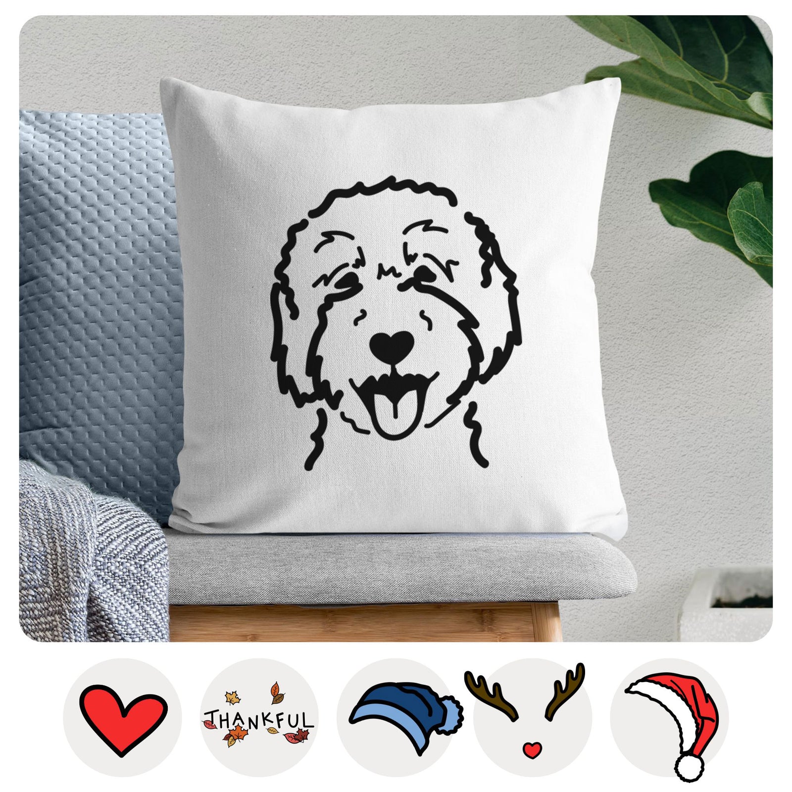 Love Always Goldendoodle 2 - Throw Pillow Cover