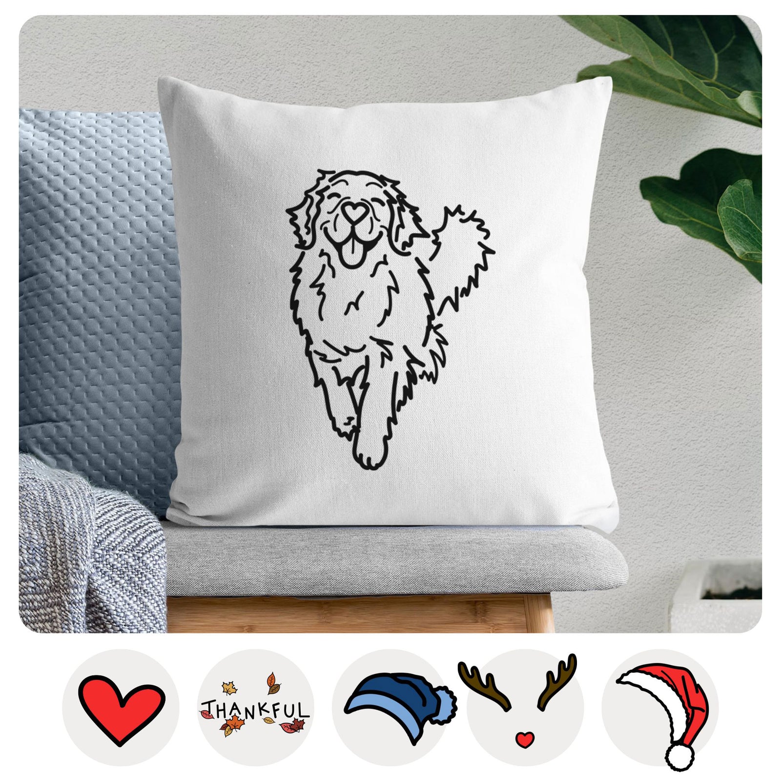 Love Always Golden Retriever - Hamlet - Throw Pillow Cover