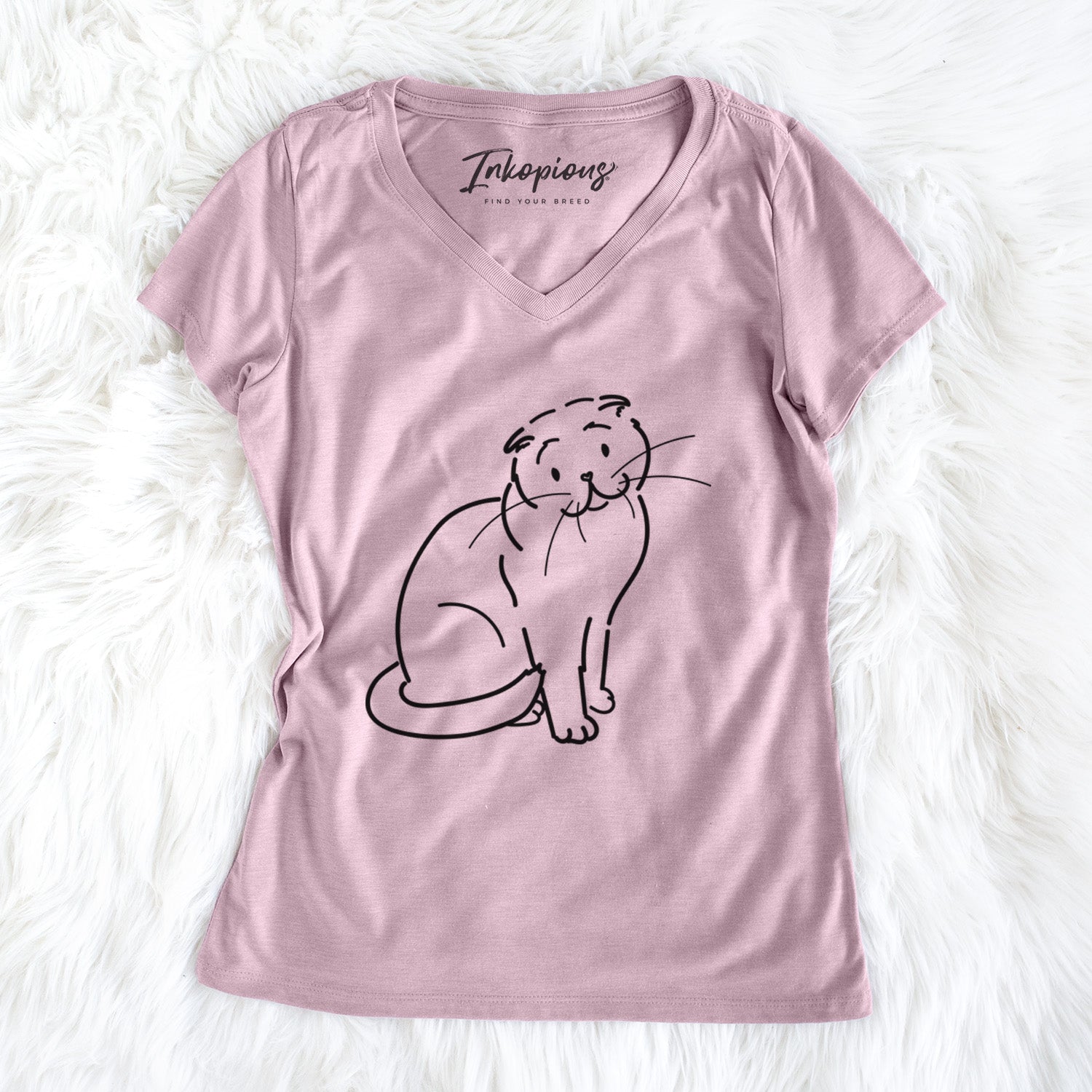 Love Always Scottish Fold Cat - Hank - Women's Perfect V-neck Shirt