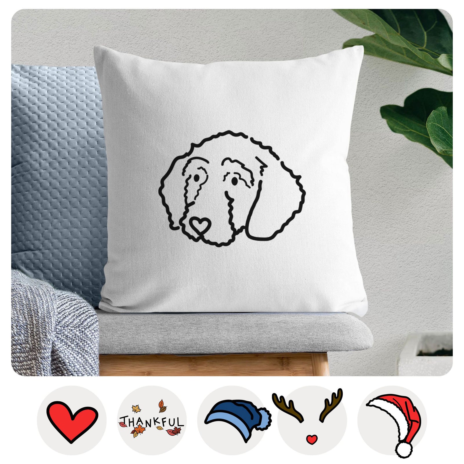 Love Always Goldendoodle - Hanna - Throw Pillow Cover