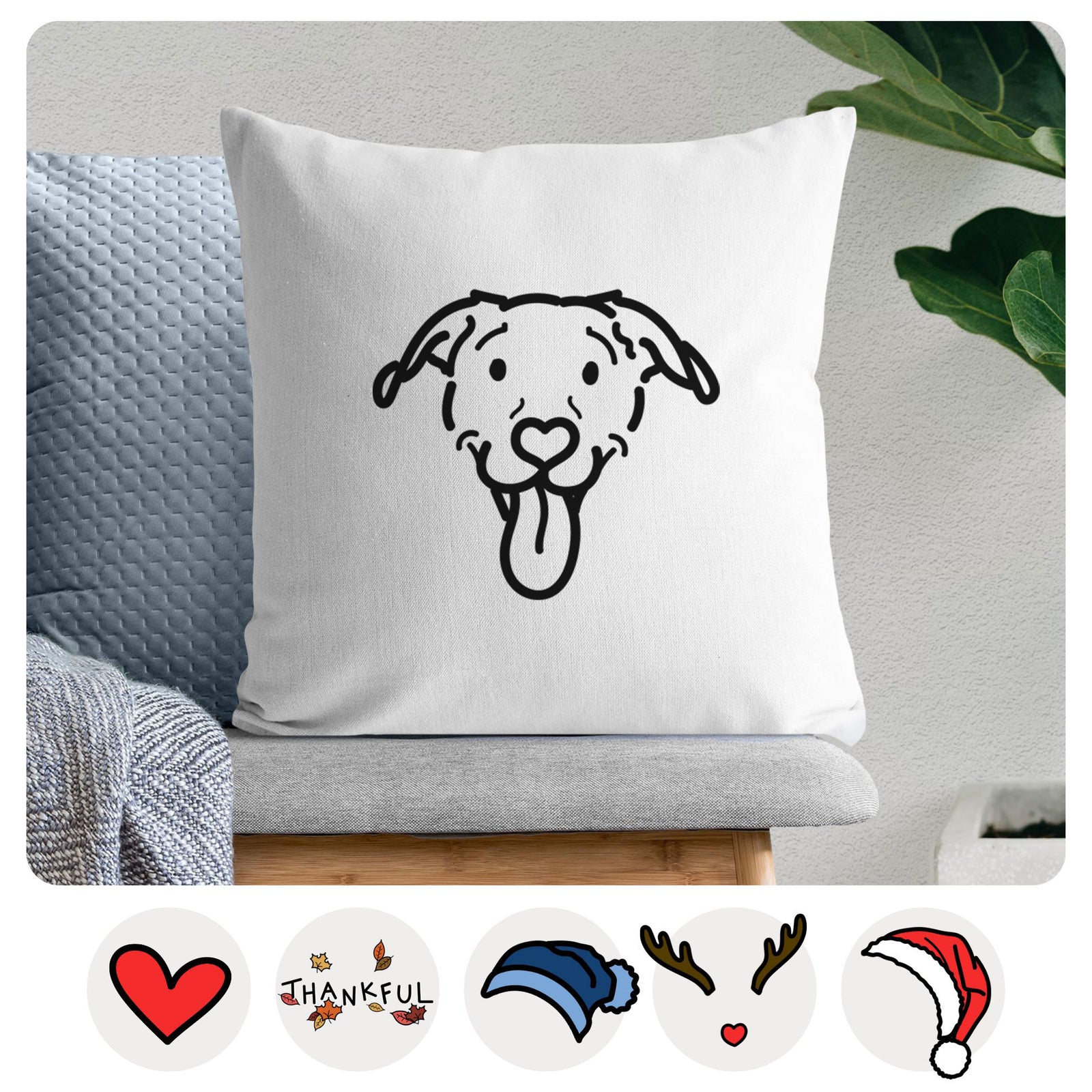 Love Always Pitbull Mix - Hemi - Throw Pillow Cover