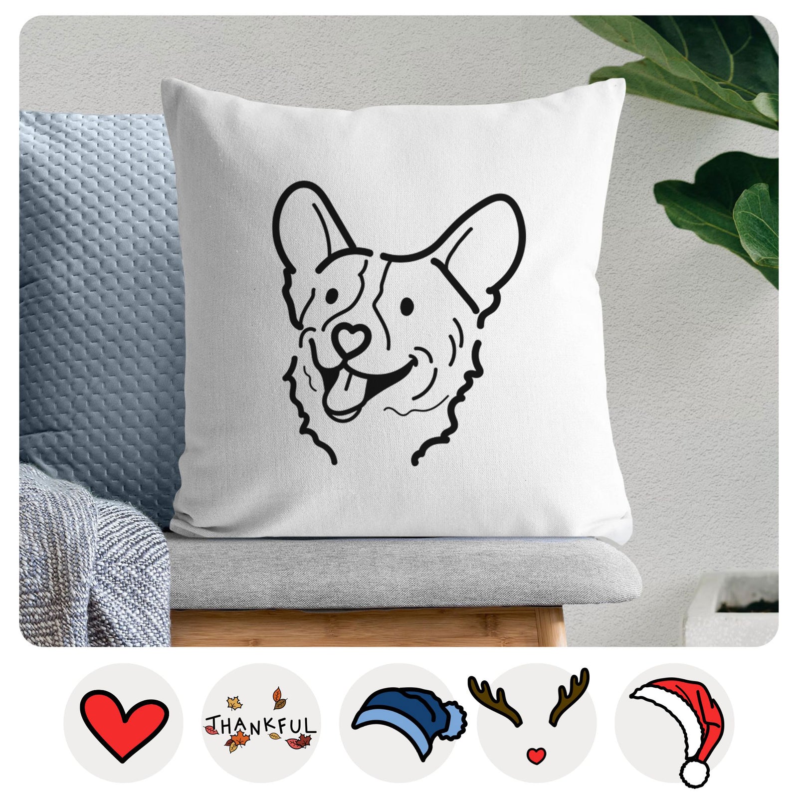 Love Always Corgi - Lily - Throw Pillow Cover