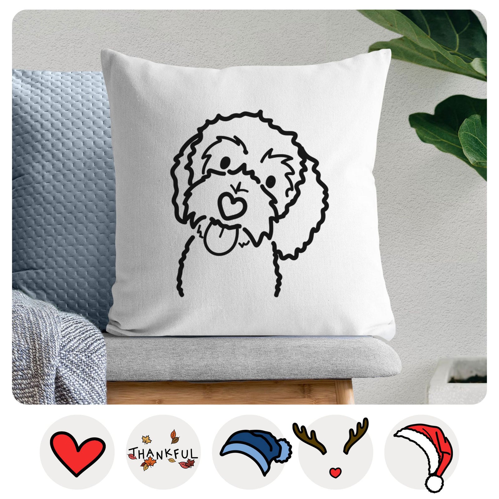 Love Always Bernedoodle - Mabel - Throw Pillow Cover