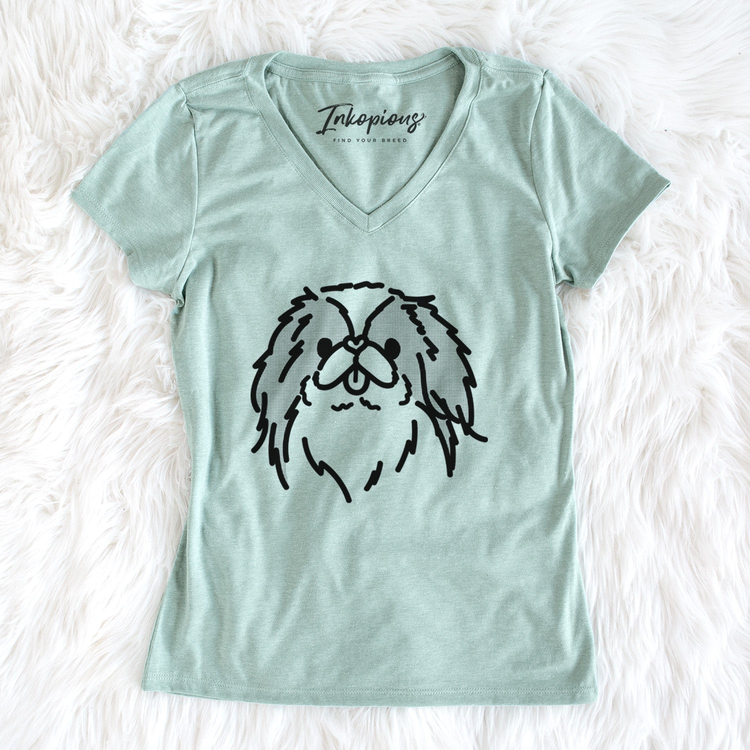 Love Always Japanese Chin - Macha - Women's Perfect V-neck Shirt
