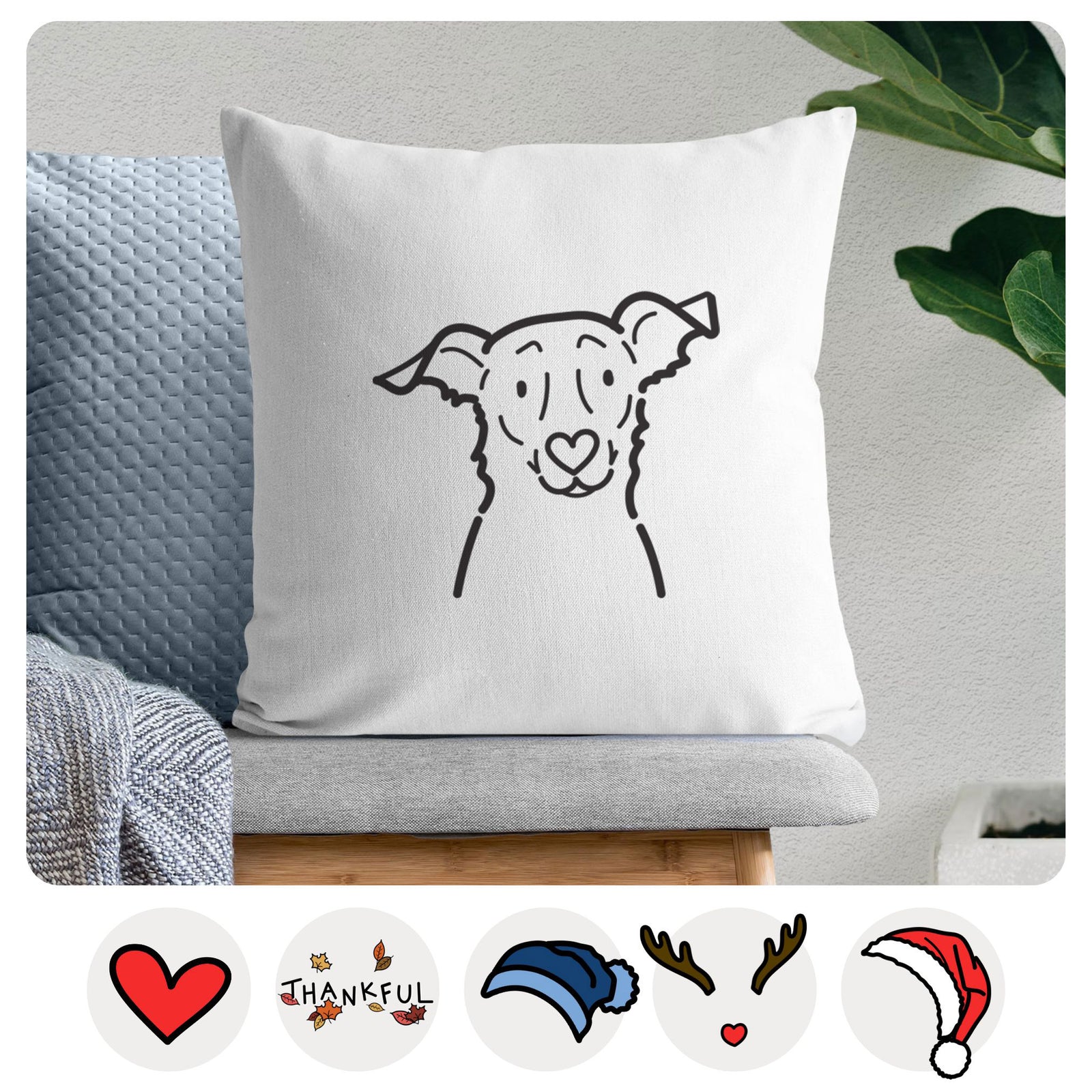 Love Always Border Collie Mix - Millie - Throw Pillow Cover