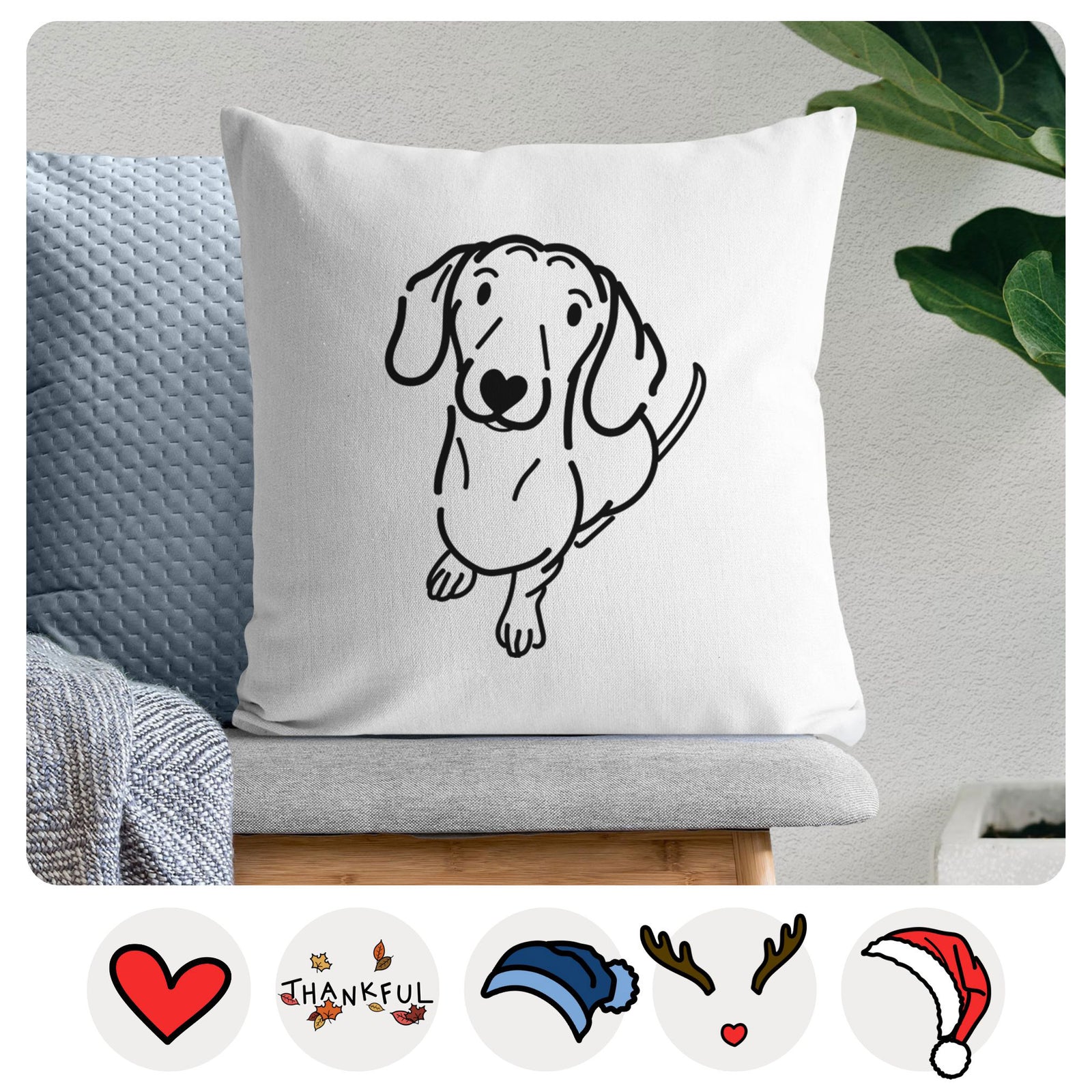Love Always Dachshund - Moxie - Throw Pillow Cover