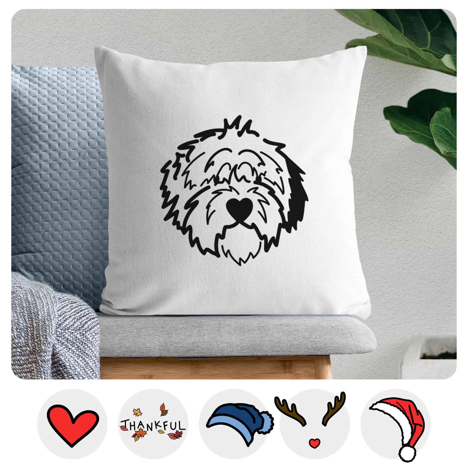 Love Always Old English Sheepdog - Penny - Throw Pillow Cover