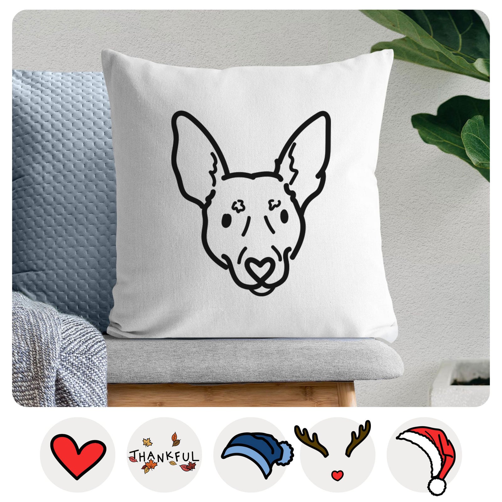 Love Always Rat Terrier - Penny - Throw Pillow Cover