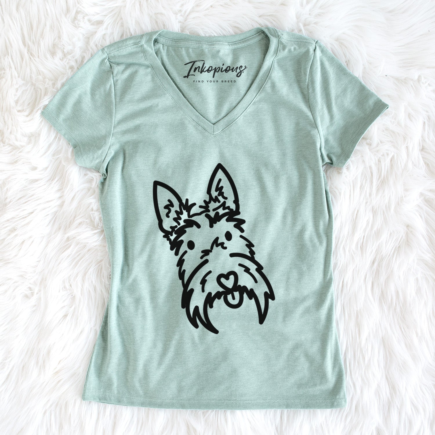 Love Always Scottish Terrier - Thistle - Women's Perfect V-neck Shirt
