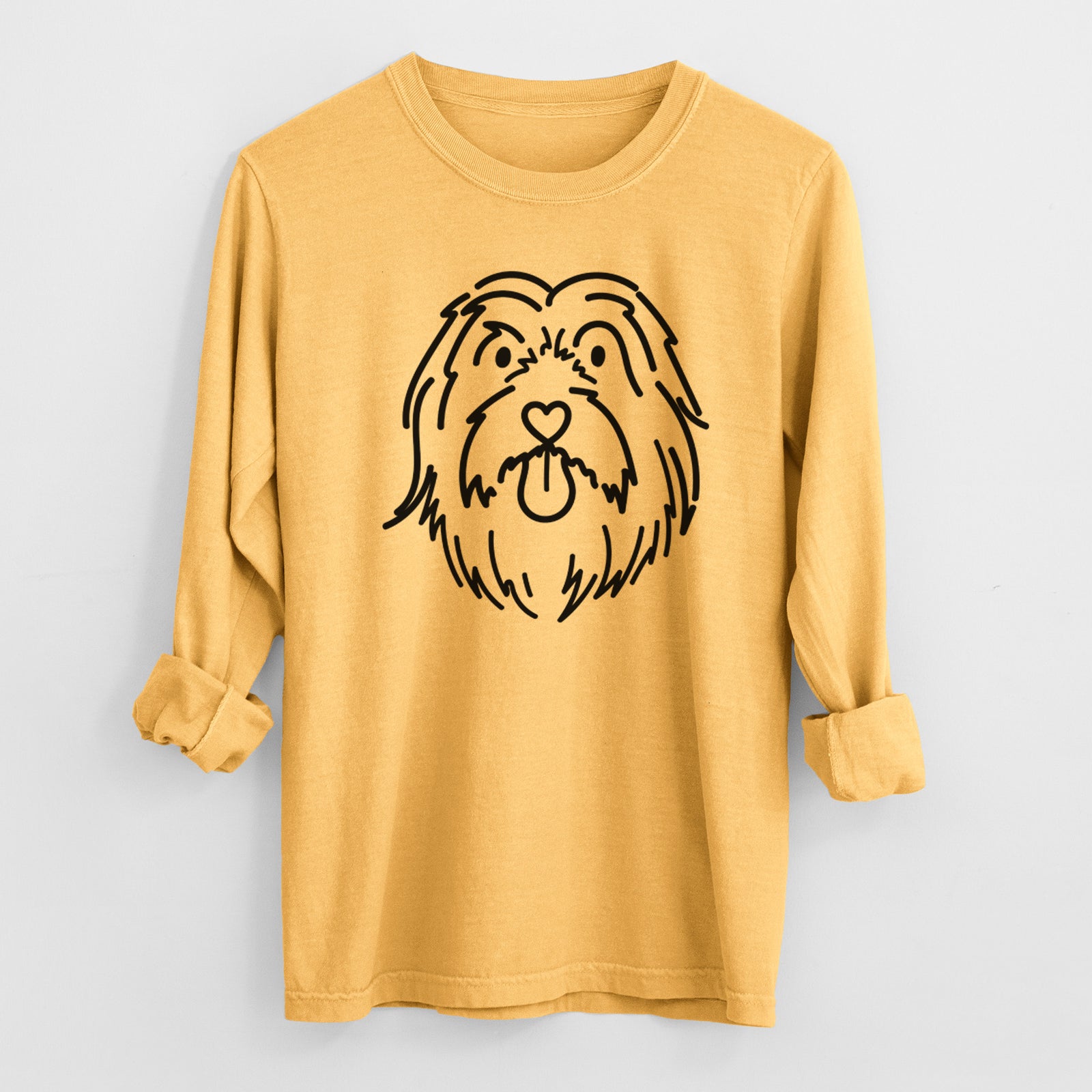Love Always Bearded Collie - Tucker - Heavyweight 100% Cotton Long Sleeve