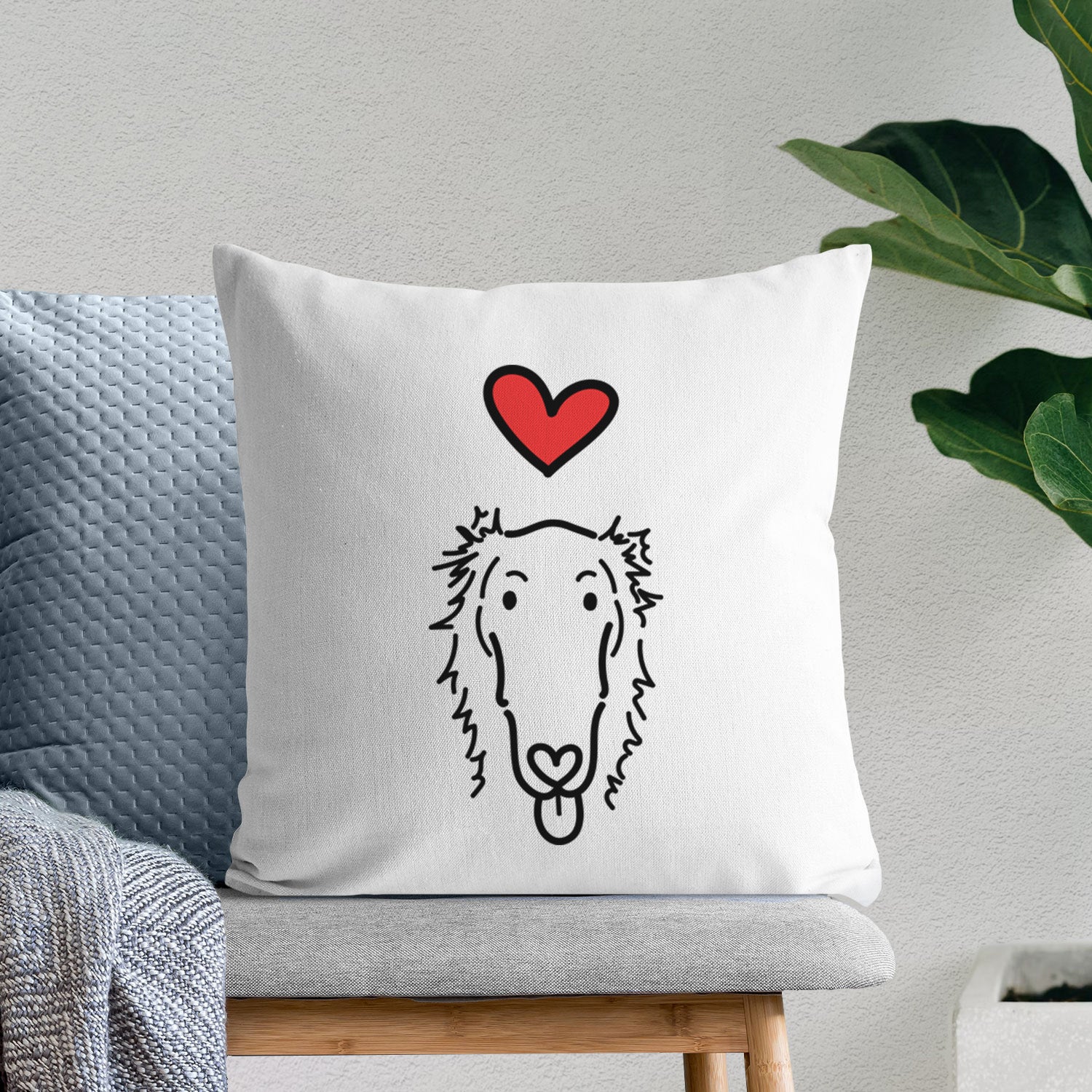 Love Always Borzoi - Opal - Throw Pillow Cover