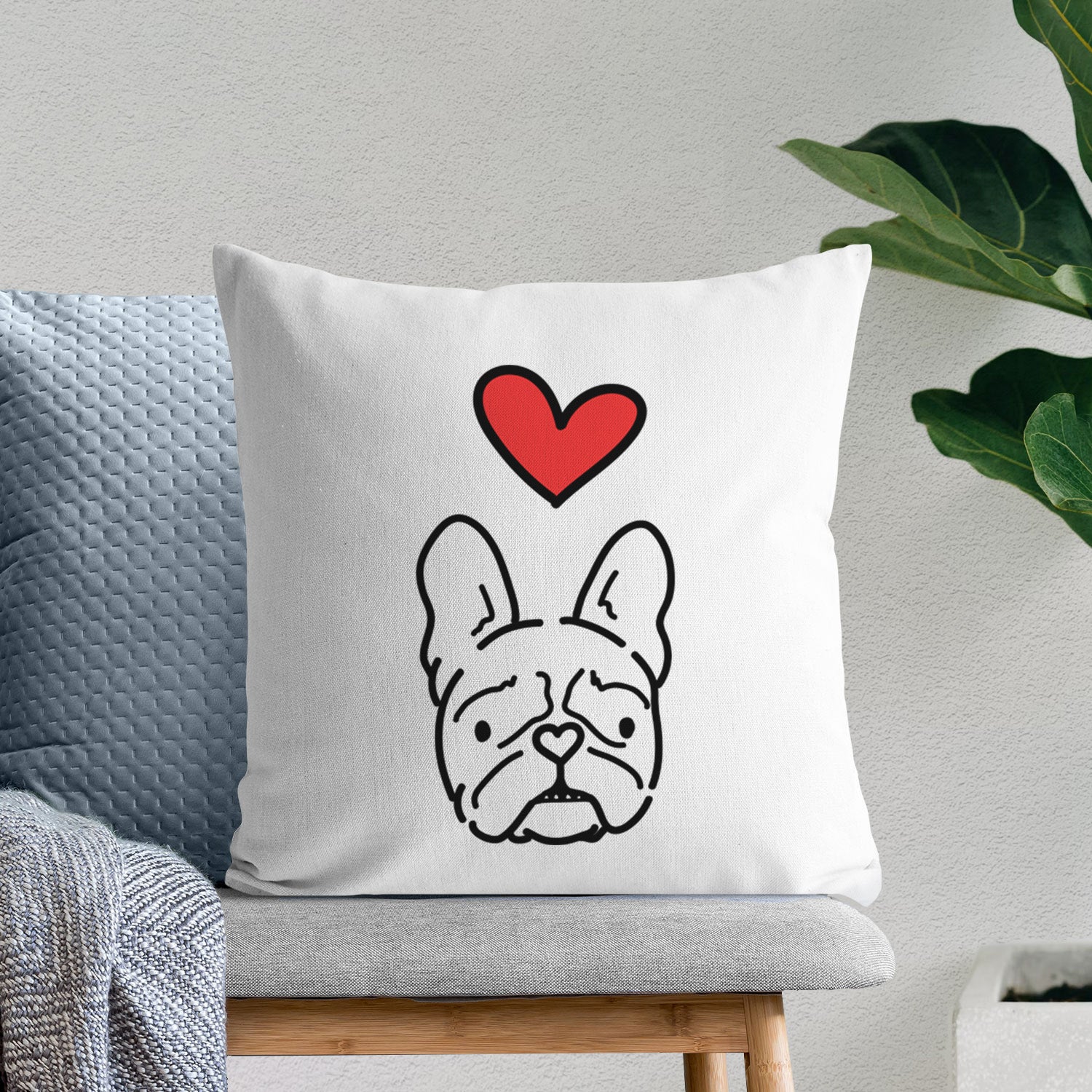 Love Always French Bulldog - Squishy - Throw Pillow Cover