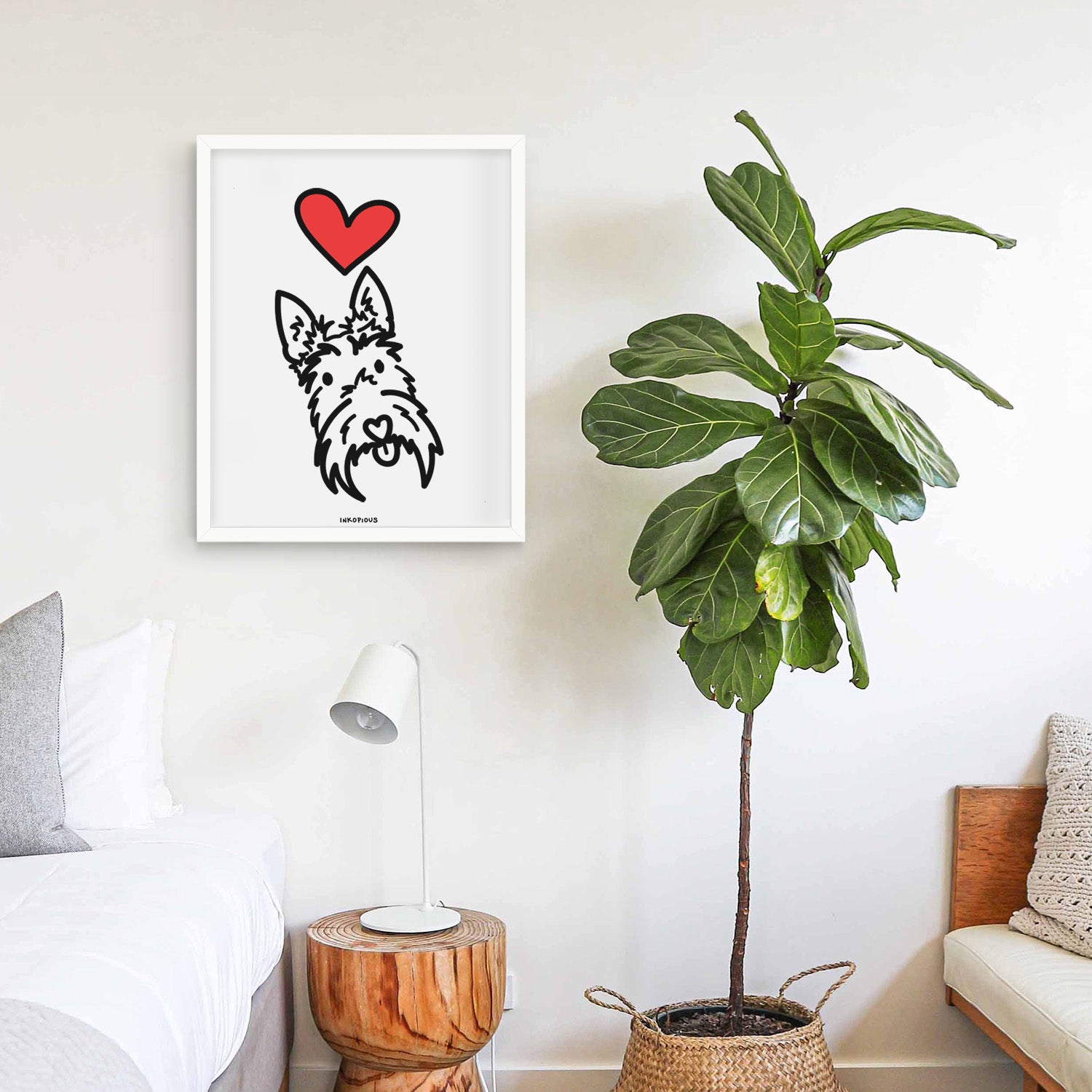 Love Always Scottish Terrier - Thistle Art Print