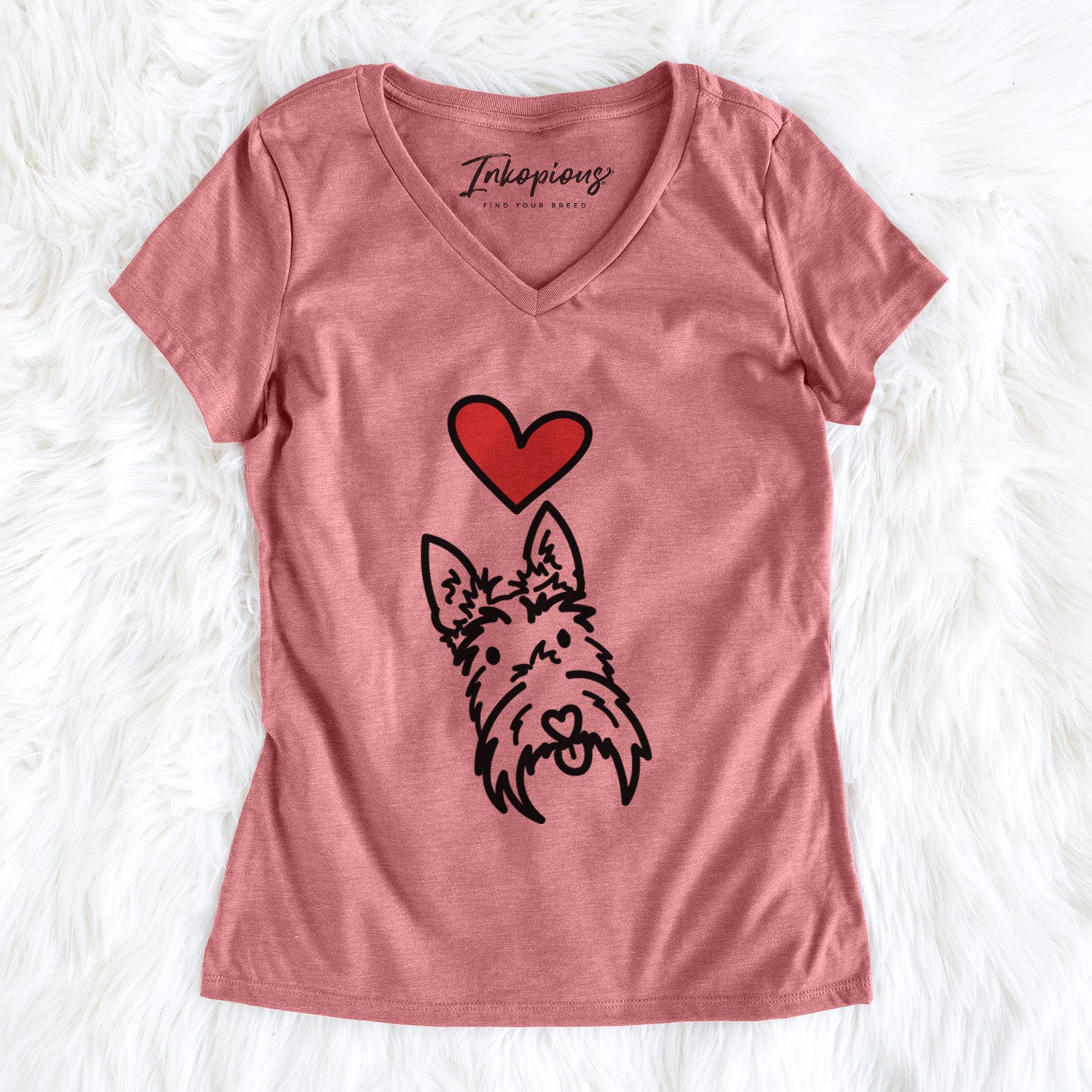 Love Always Scottish Terrier - Thistle - Women's Perfect V-neck Shirt