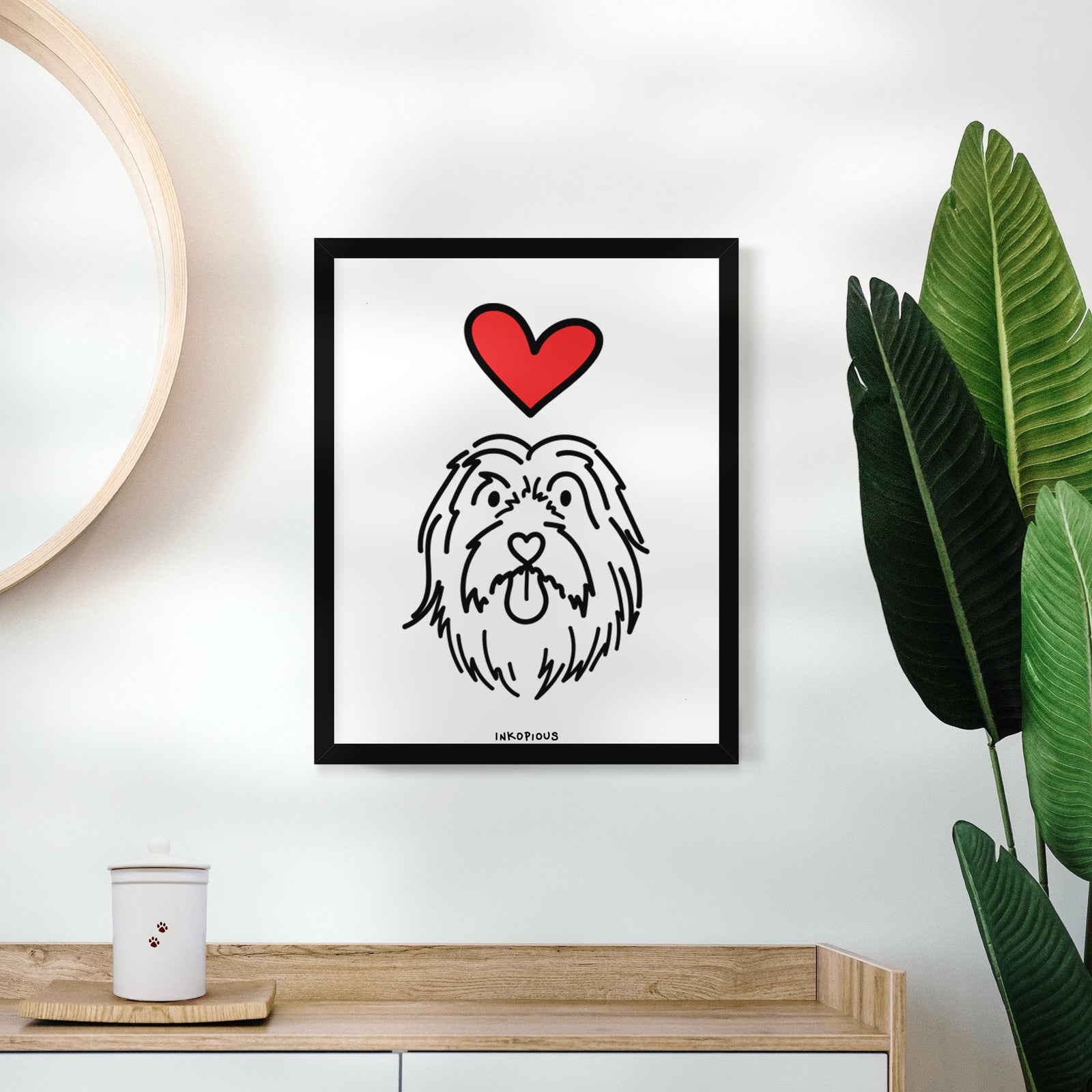 Love Always Bearded Collie - Tucker Art Print