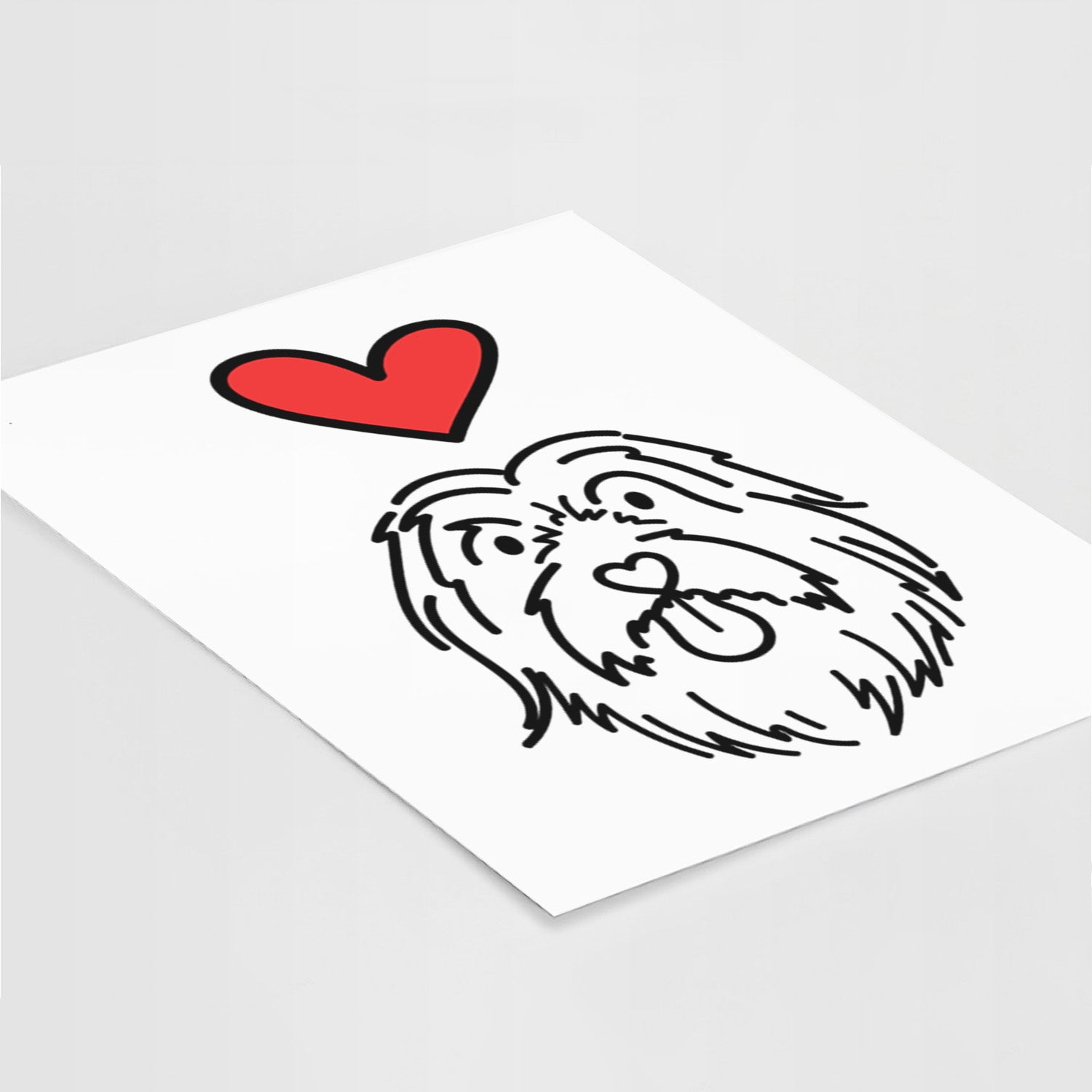 Love Always Bearded Collie - Tucker Art Print