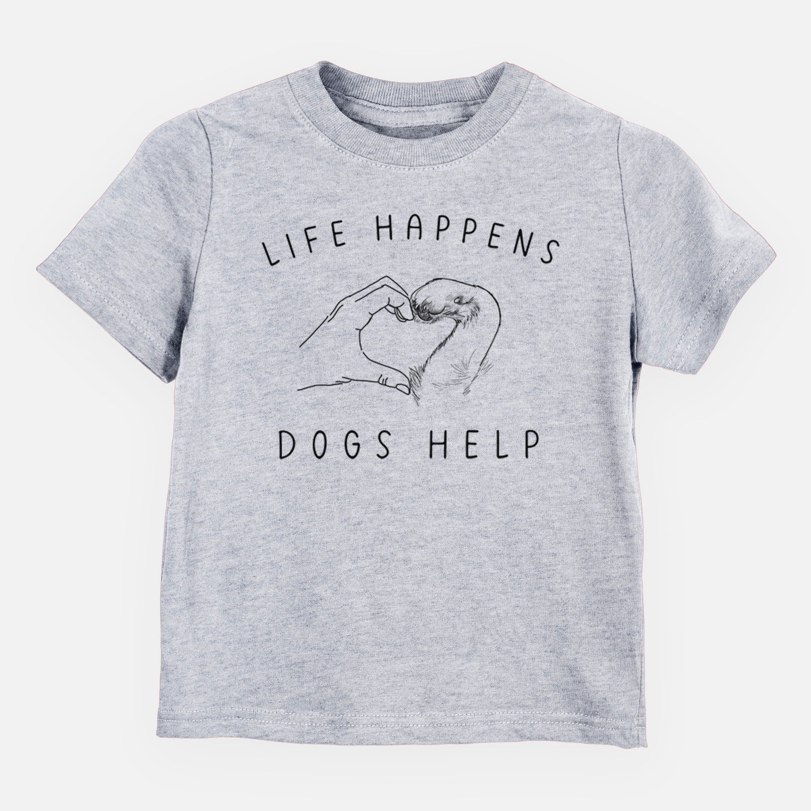 Life Happens Dogs Help - Paw Hand Heart - Kids/Youth/Toddler Shirt