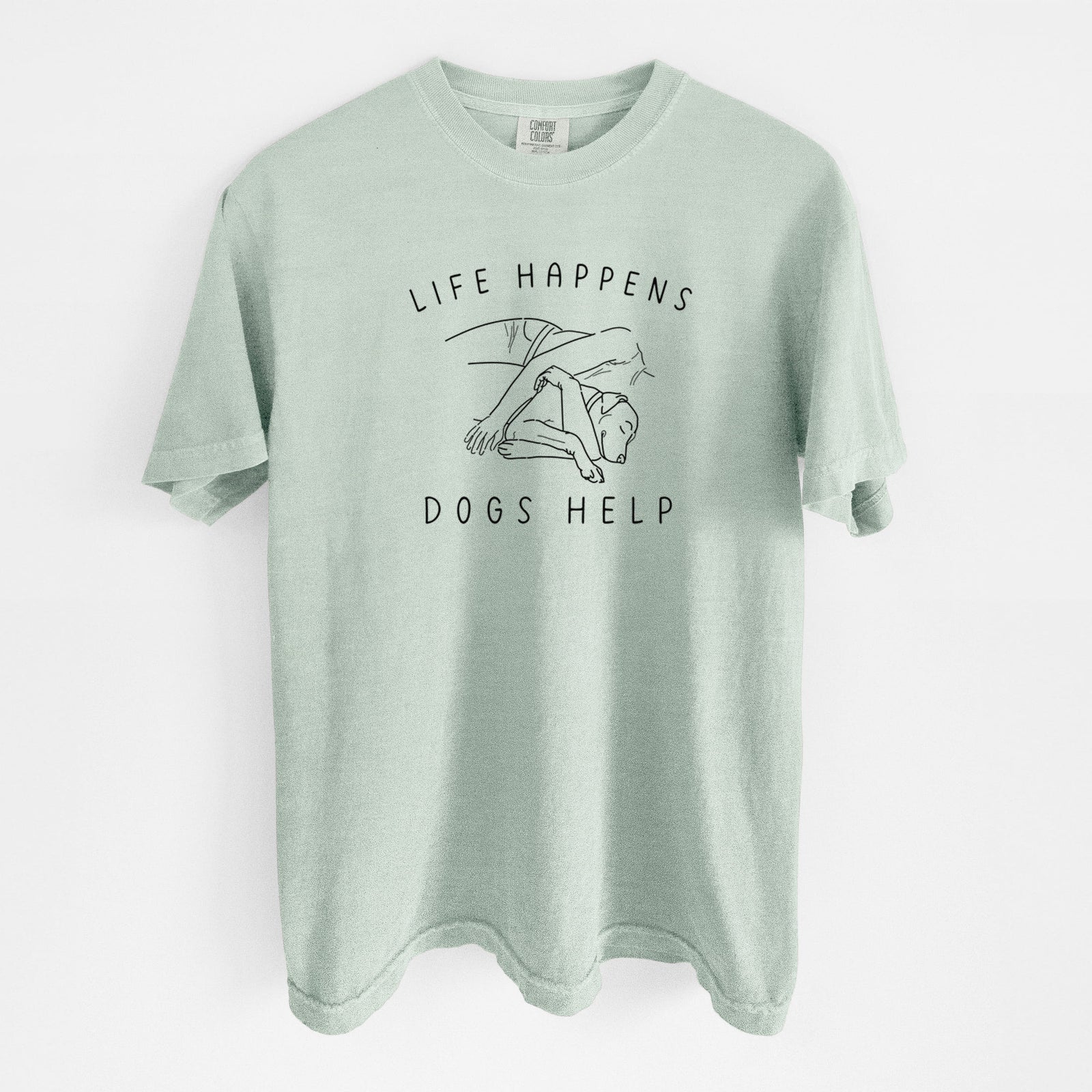 Life Happens Dogs Help - Labrador - Unisex Comfort Colors Garment-Dyed Heavyweight T-shirt in Bay