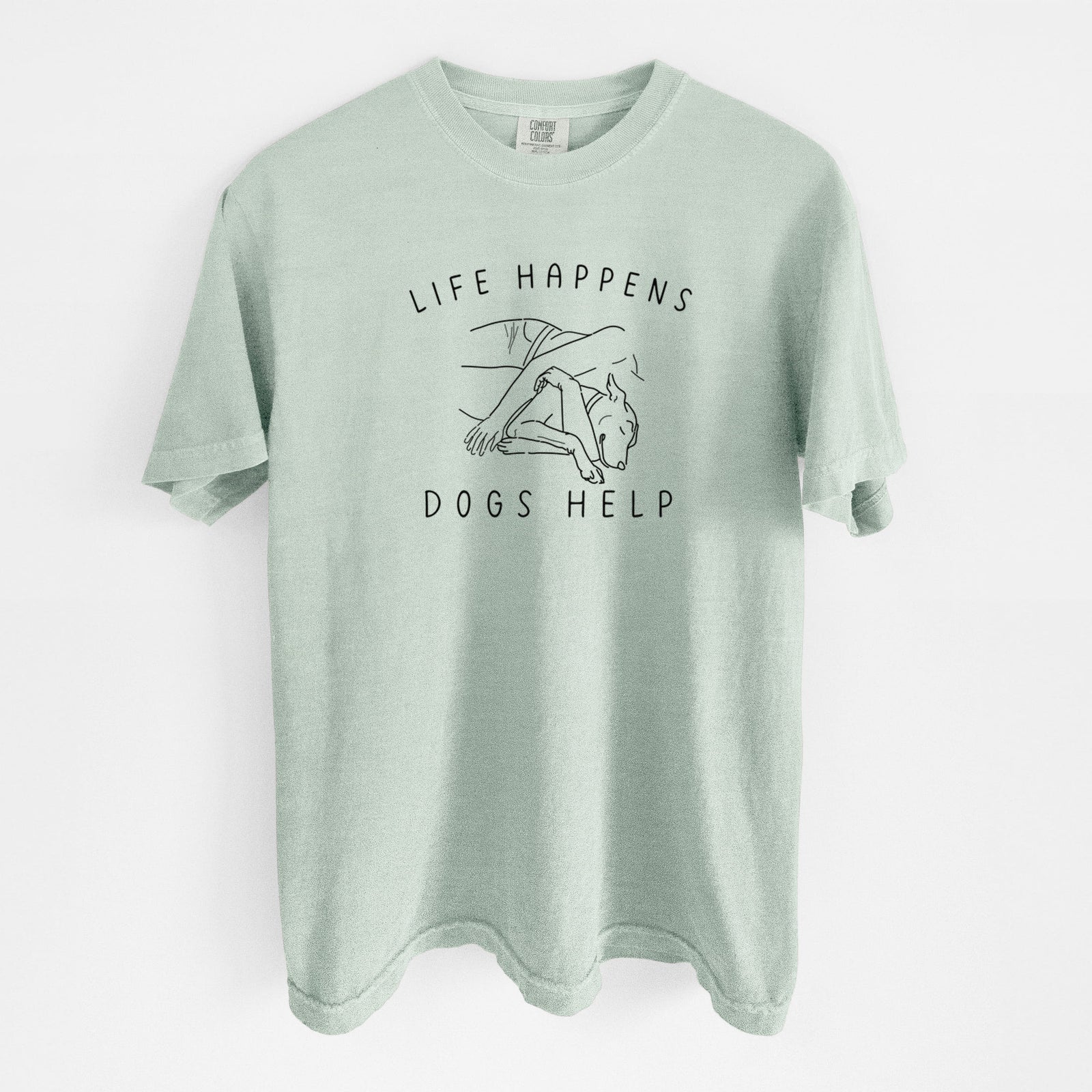Life Happens Dogs Help - Unisex Comfort Colors Garment-Dyed Heavyweight T-shirt in Bay
