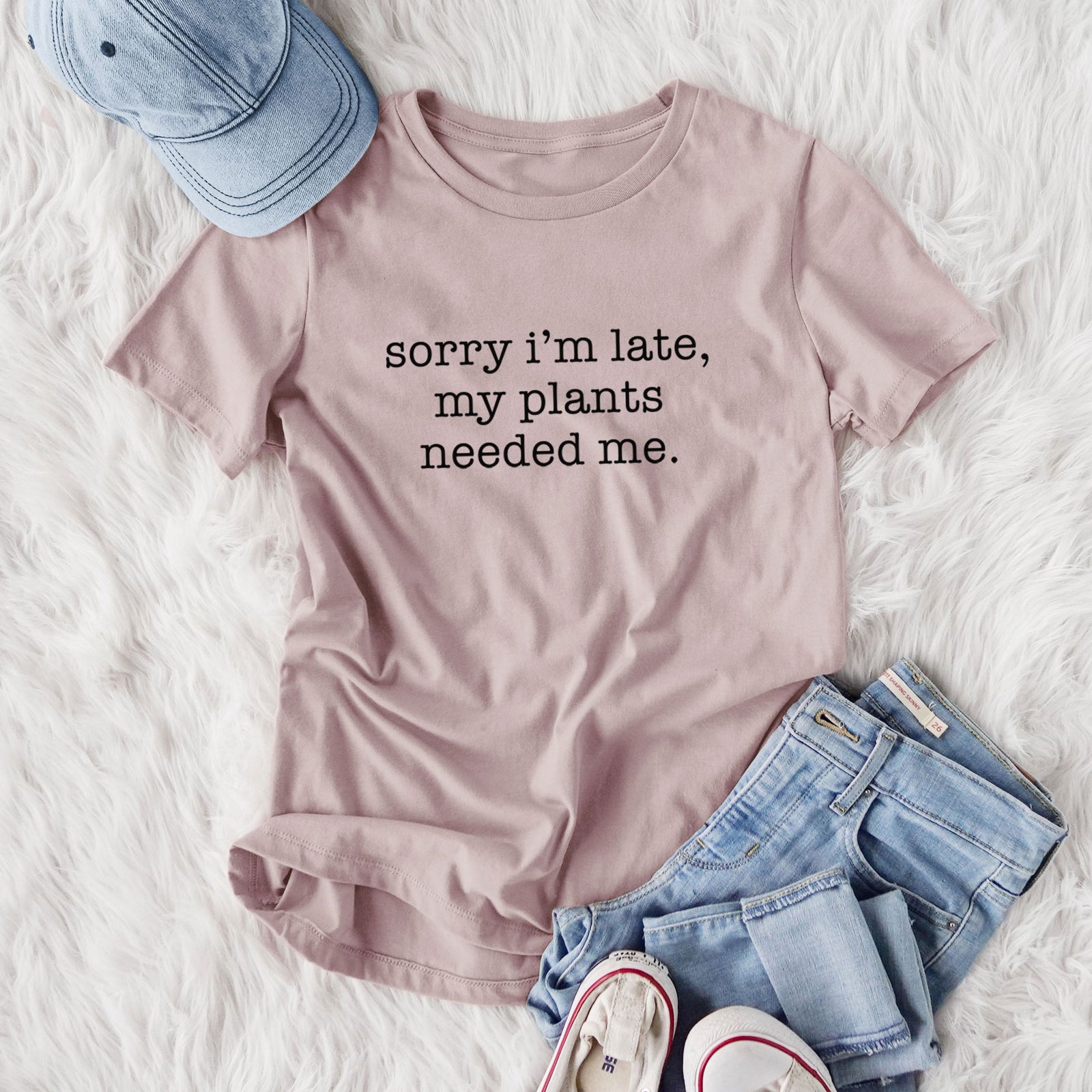 Sorry I'm Late, My Plants Needed Me. - Women's Lightweight Relaxed Fit 100% Cotton Crewneck