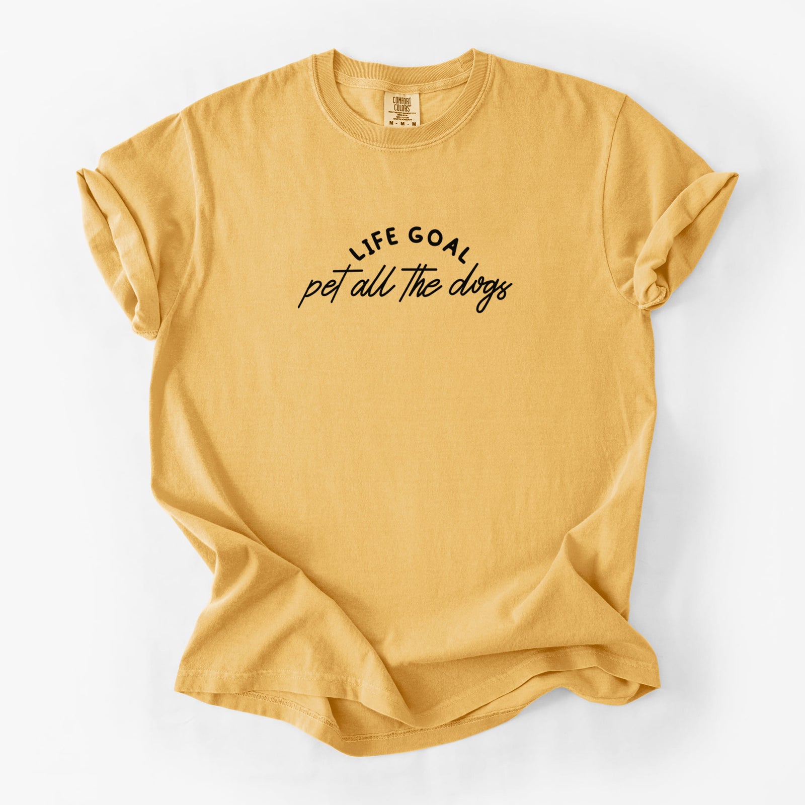 Life Goal - Pet All the Dogs - Unisex Comfort Colors Garment-Dyed Heavyweight T-shirt in Golden Wheat