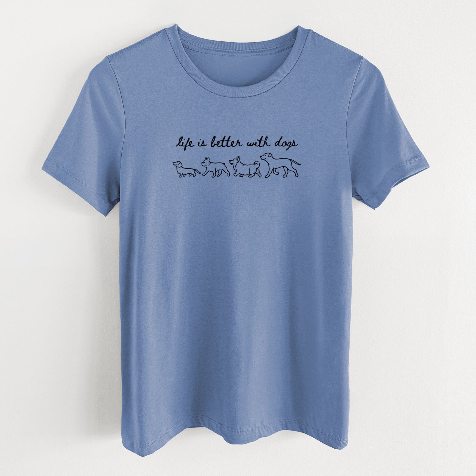 Life is Better with Dogs - Women's Lightweight Relaxed Fit 100% Cotton Crewneck