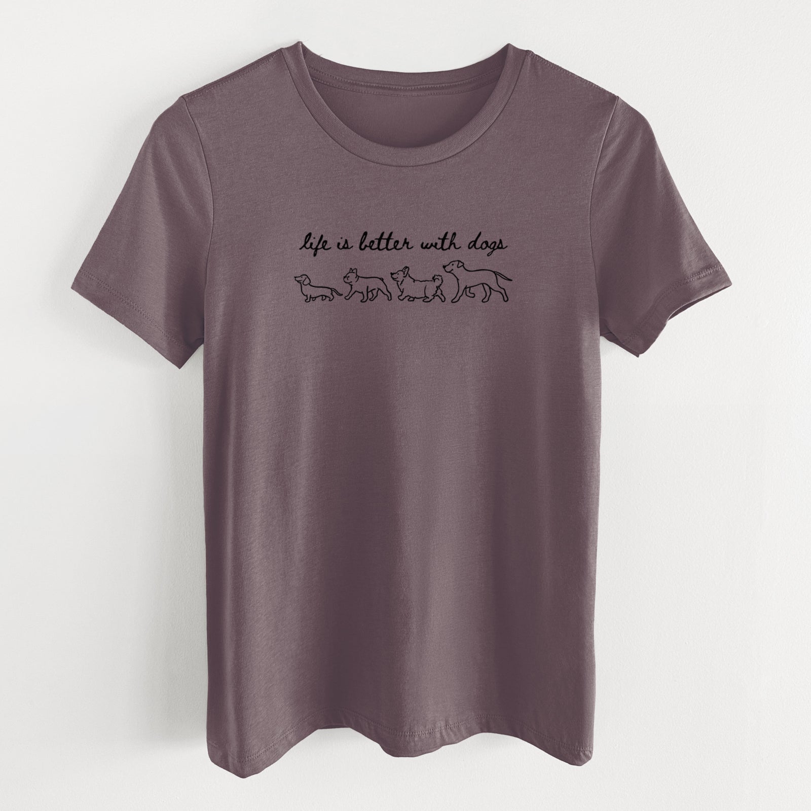 Life is Better with Dogs - Women's Lightweight Relaxed Fit 100% Cotton Crewneck
