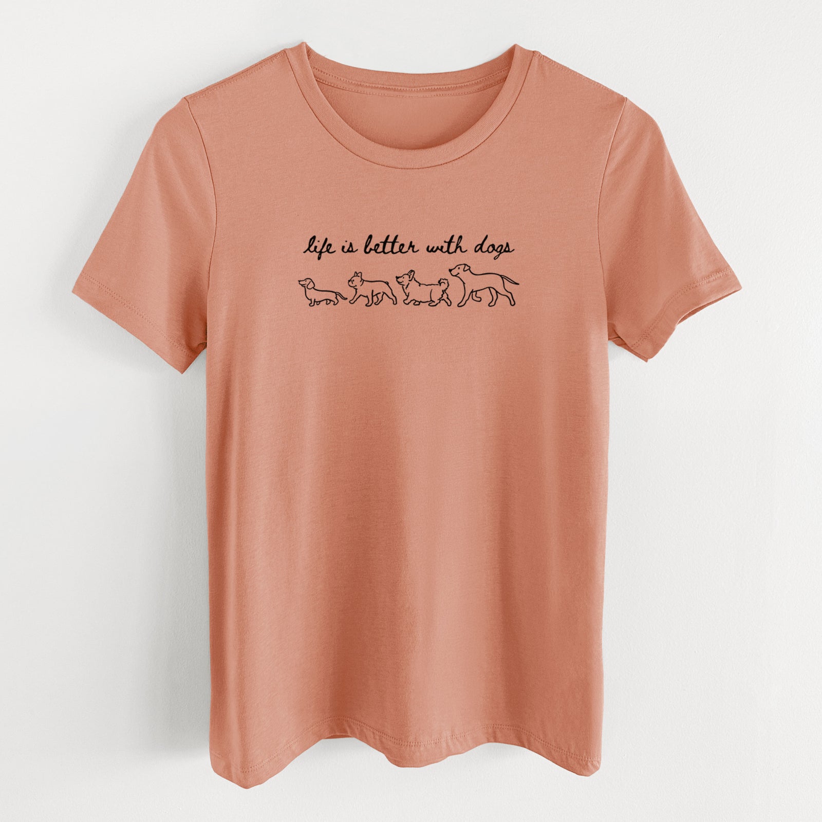 Life is Better with Dogs - Women's Lightweight Relaxed Fit 100% Cotton Crewneck
