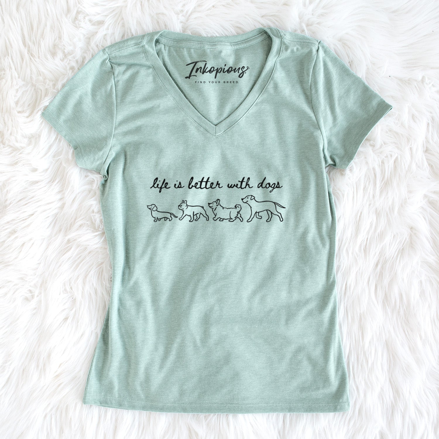 Life is Better with Dogs - Women's Perfect V-neck Shirt