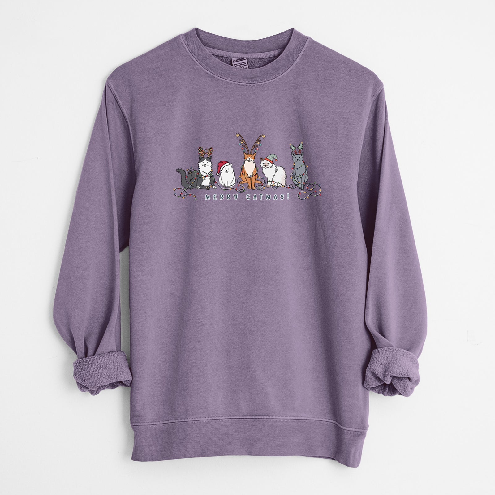 Merry Catmas - Unisex Pigment Dyed Crew Sweatshirt