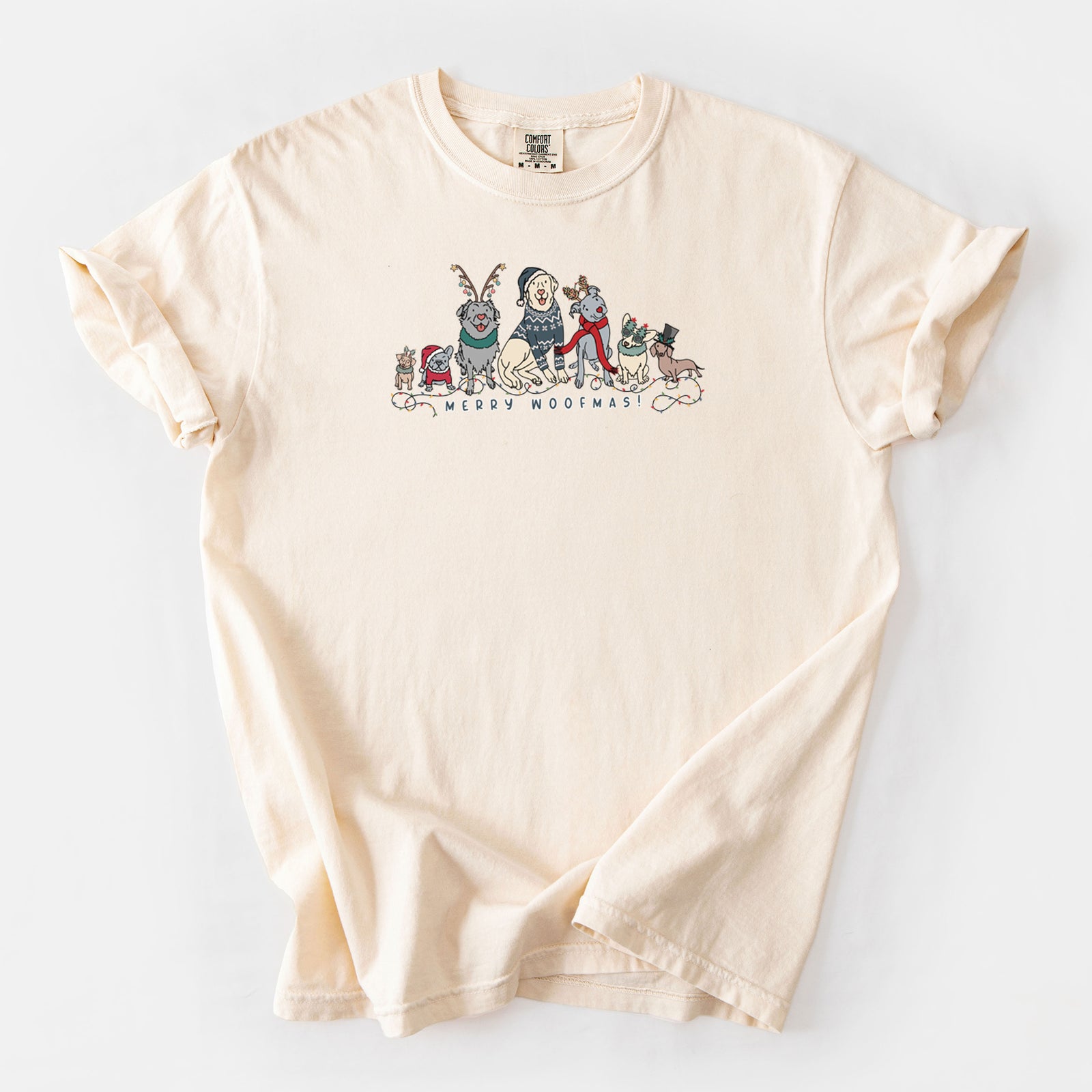 Merry Woofmas - Unisex Comfort Colors Garment-Dyed Heavyweight T-shirt in Ivory
