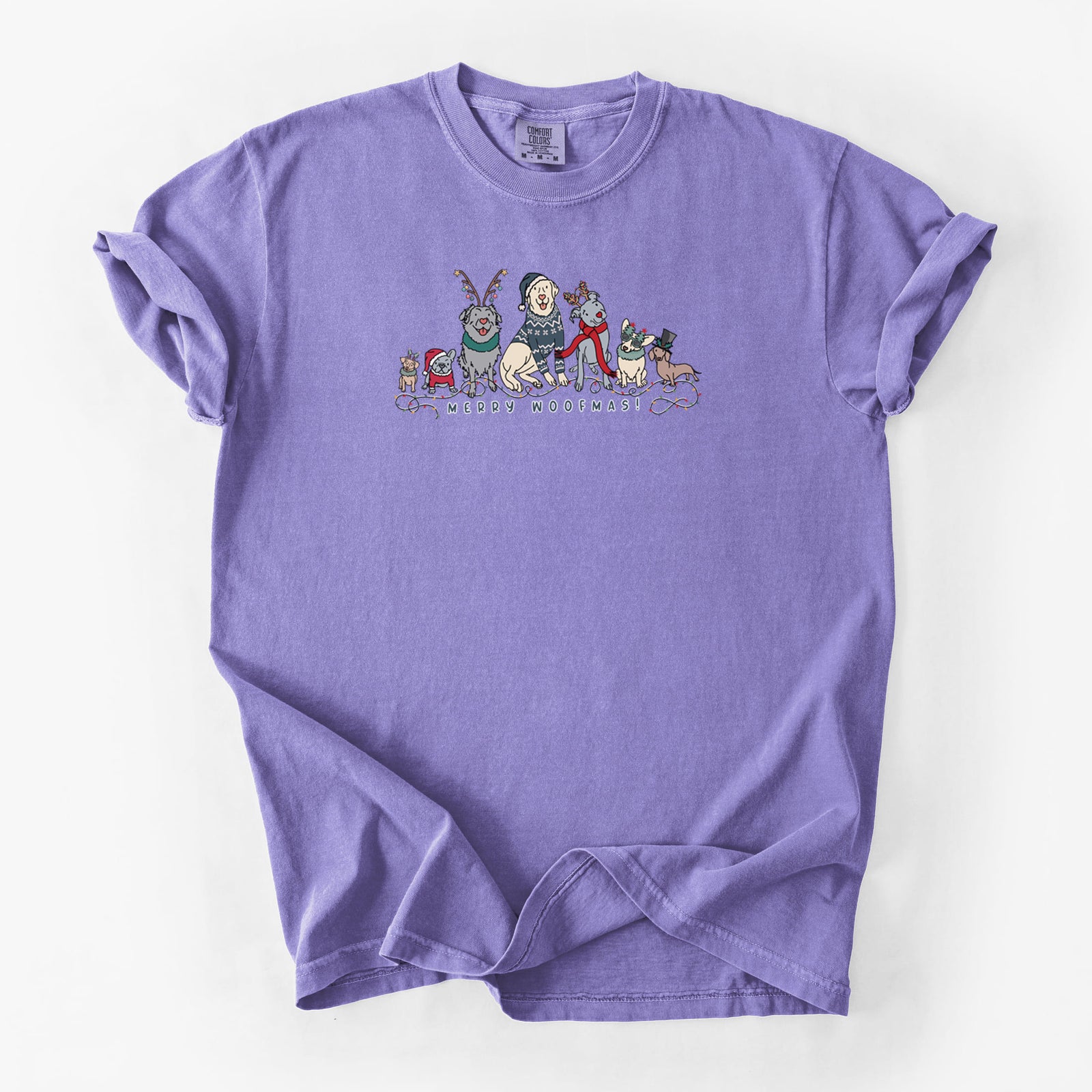 Merry Woofmas - Unisex Comfort Colors Garment-Dyed Heavyweight T-shirt in Violet