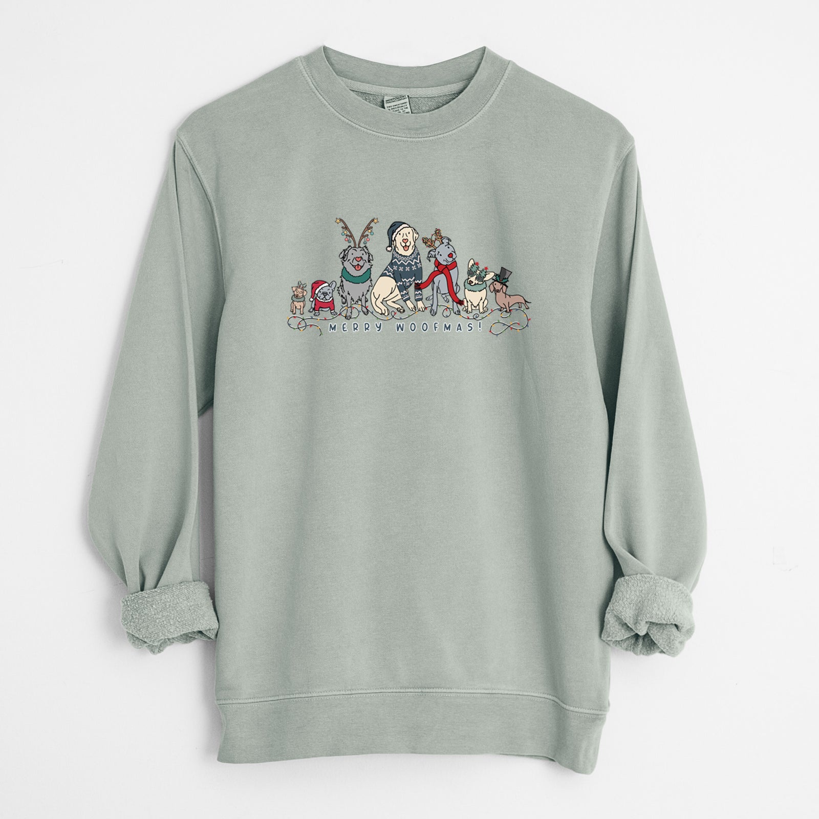 Merry Woofmas - Unisex Pigment Dyed Crew Sweatshirt