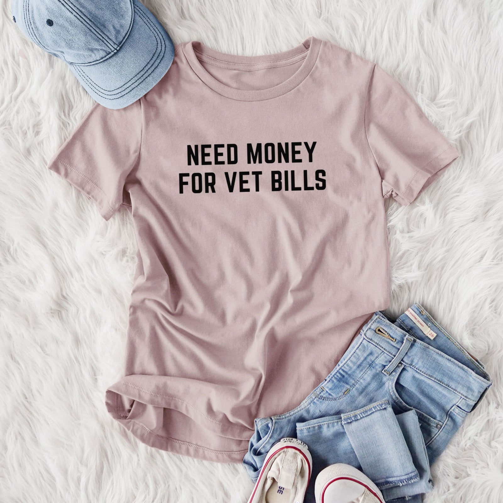 Need Money for Vet Bills - Women's Lightweight Relaxed Fit 100% Cotton Crewneck