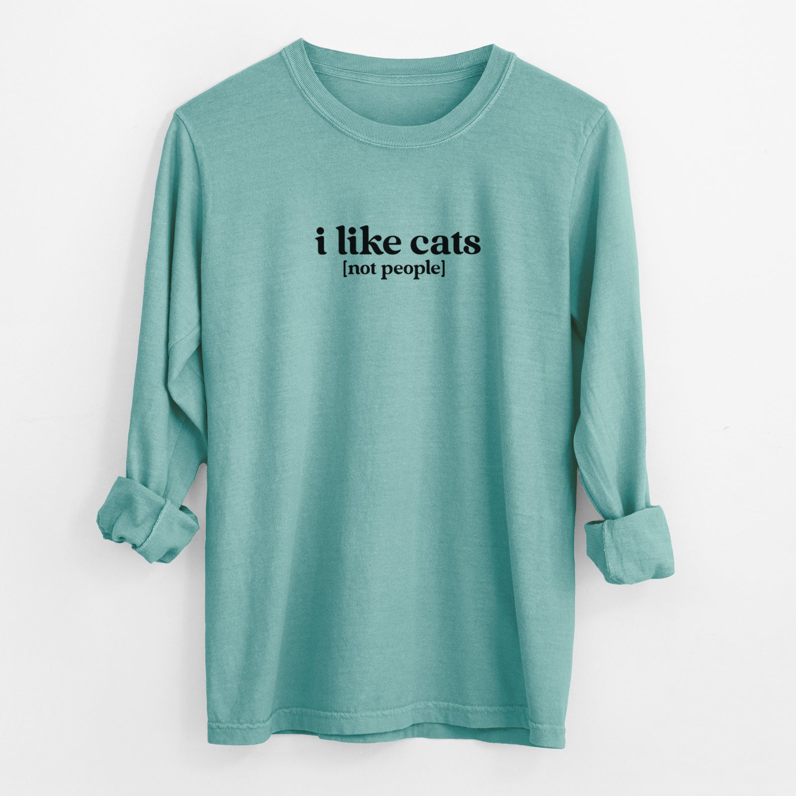 I like cats - not people - Men's Heavyweight 100% Cotton Long Sleeve